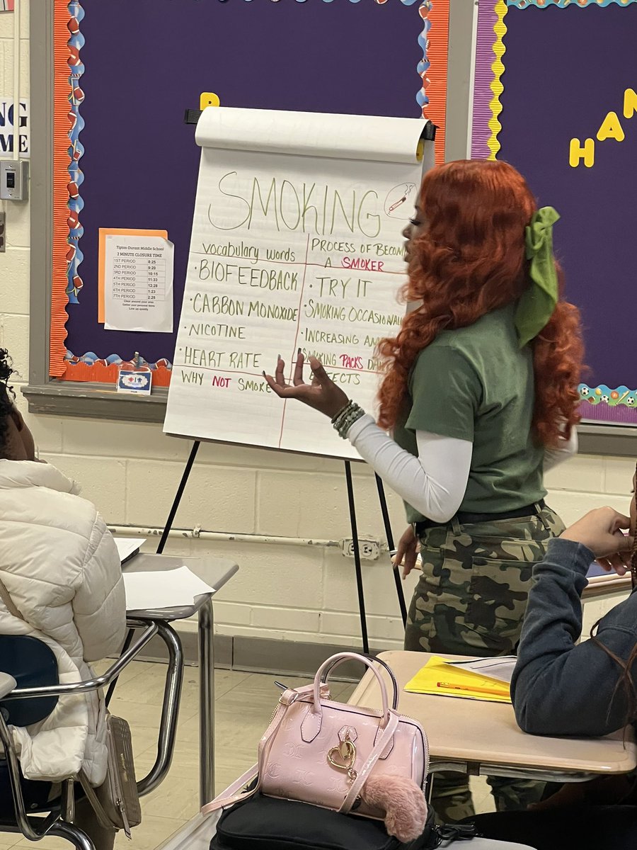 Today was Day 2 of our Botvin Life Skills teachings with Tipton-Durant Middle School! 💚💜