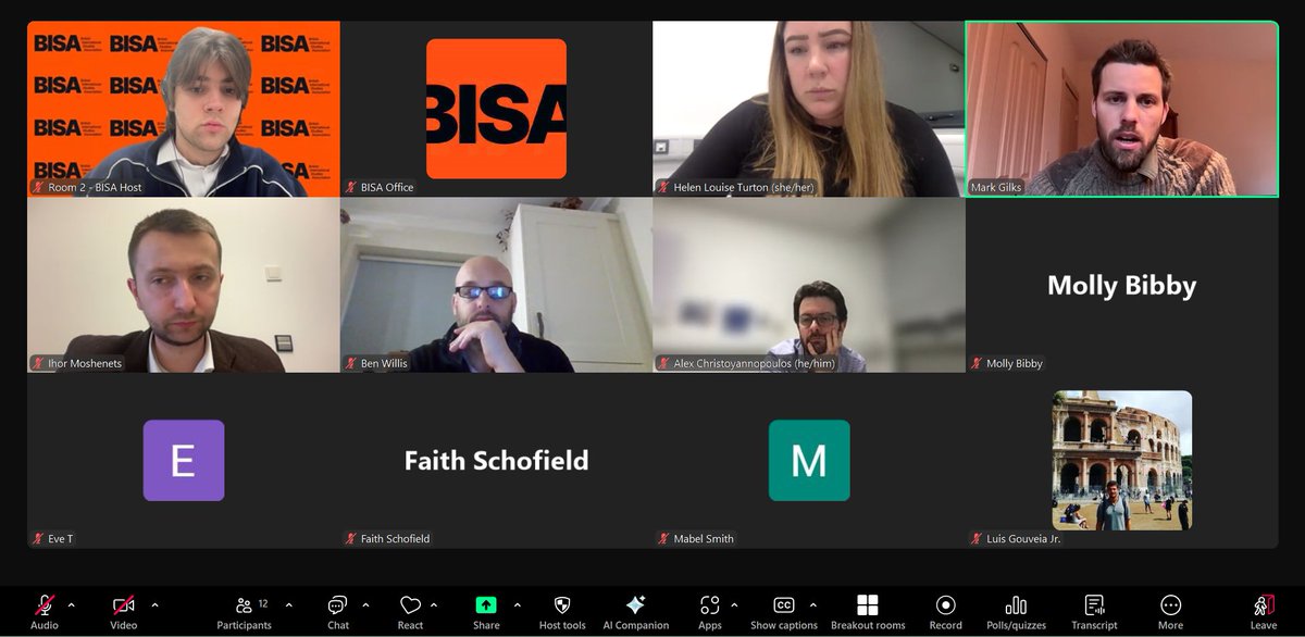 MYBISA's tweet photo. Our final panels of #VirtualBISA 2025 are underway!
We're wrapping up with Comparative Studies of World Politics, Peace and Conflict in World Politics, and Power, Development, and World Politics
@alex_christoy @leitearaujo_93 @SimonRushton8 @sheffielduni @GilksM @alicechesse https://t.co/MmE0SEQrcb