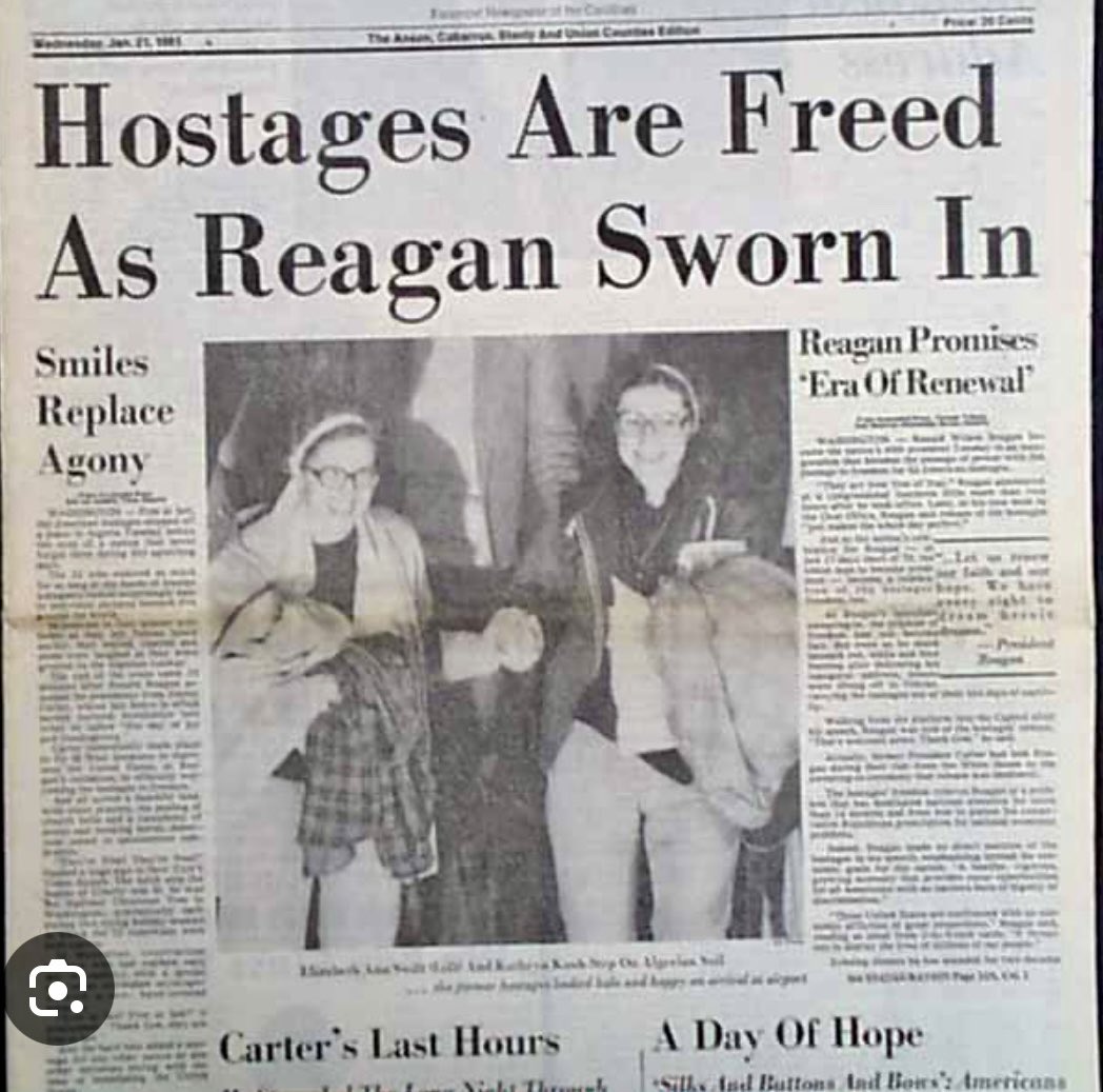 FLASHBACK WEDNESDAY
History repeats itself. As Trump takes office, hostages are released. Congrats to all who made it happen. 🇺🇸🇺🇸