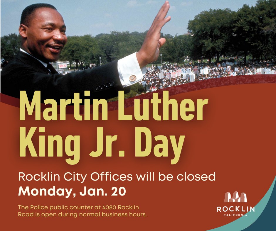 City offices will be closed Monday, January 20 in observance of Martin Luther King Jr. Day.

A special MLK Family March &amp; Celebration will be held that Monday at Johnson-Springview Park from 8:30 a.m. to 1:30 p.m..
