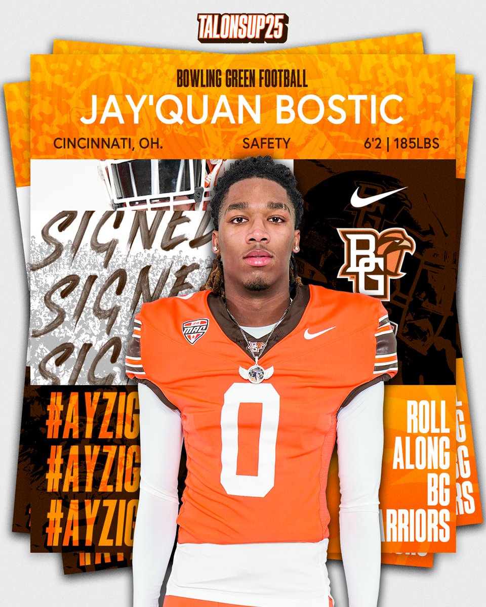 𝙎𝙞𝙜𝙣𝙚𝙙 ✍️

Welcome <a href="/BosticQuan/">Jay’Quan Bostic</a> to BOWLING GREEN 😤

#TalonsUp25 x #ToTheMoon