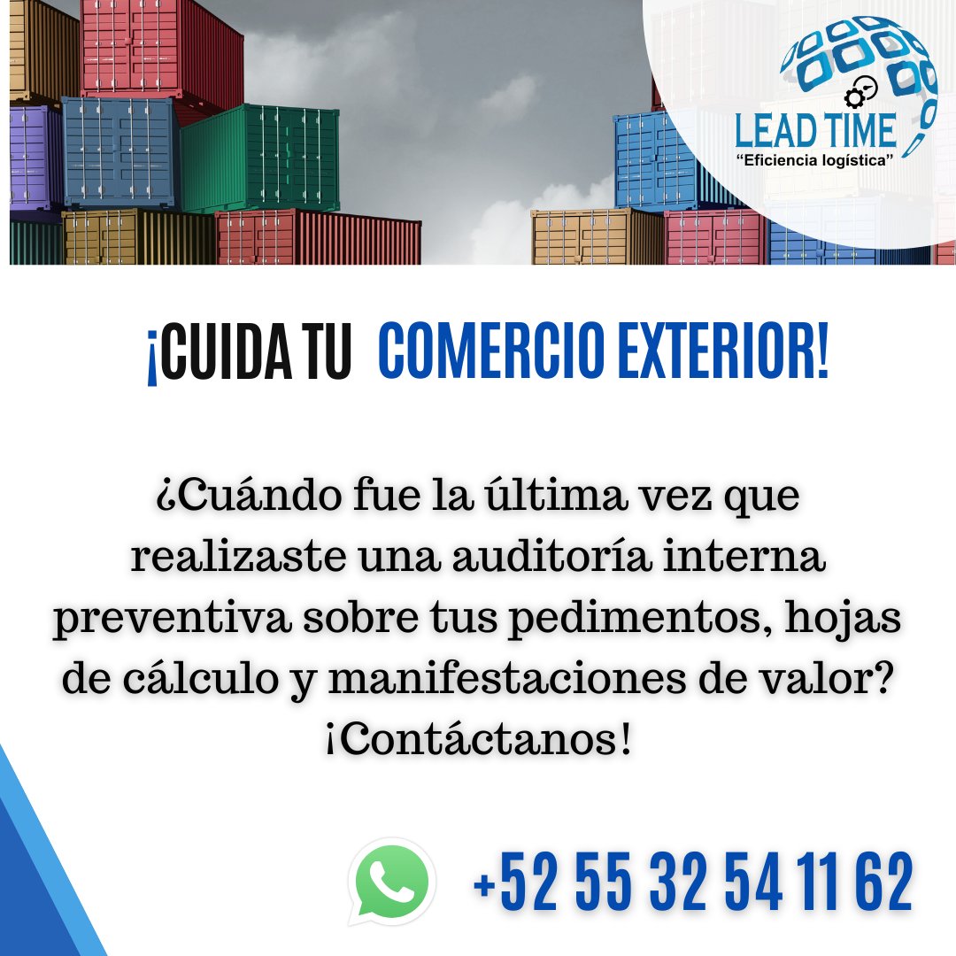 LeadTimeMX's tweet photo. 🌐 ¿Te dedicas a Importar o Exportar?
Esta pregunta es para ti, nosotros podemos apoyarte.

Contáctanos:
📌 WhatsApp: +52 55 3254 1162

#logisticainternacional #ComercioExterior #comercialización #importaciones #exportaciones #auditoría #AuditoríaPreventiva #RequisitosLegales https://t.co/zaQzdSL7yH
