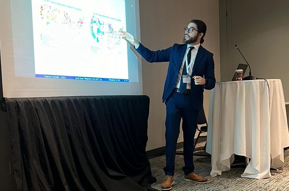 Federico Corredor, GSU economics Ph.D. candidate, is making a mark in public finance research! In 2024, he presented at seven conferences, including the prestigious National Tax Association annual conference.

Learn about his journey with the PFRC: t.gsu.edu/3WcyD92