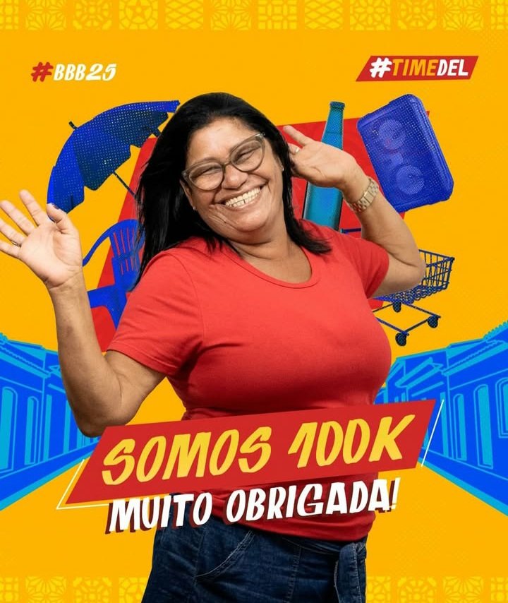 tuittacassio's tweet photo. A Diva ICÔNICA GLOBAL Delma está com 100k no Instagram. BALE BALE BALE HAHAHAHAHAHA

👏👏👏👏🍻💅❤🛒

#TeamDel #BBB25 https://t.co/PqHdoenOsM