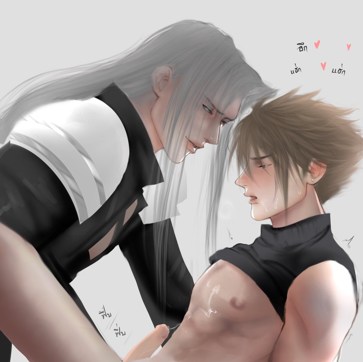 tuo_nid's tweet photo. 🔞my art : Sephiroth x Cloud  
พี่เซฟ กับ คลาวด์  // ♦️ภาพนี้มีเห็ด !
#Sefikura #セフィクラ https://t.co/h5ozAiFDJS