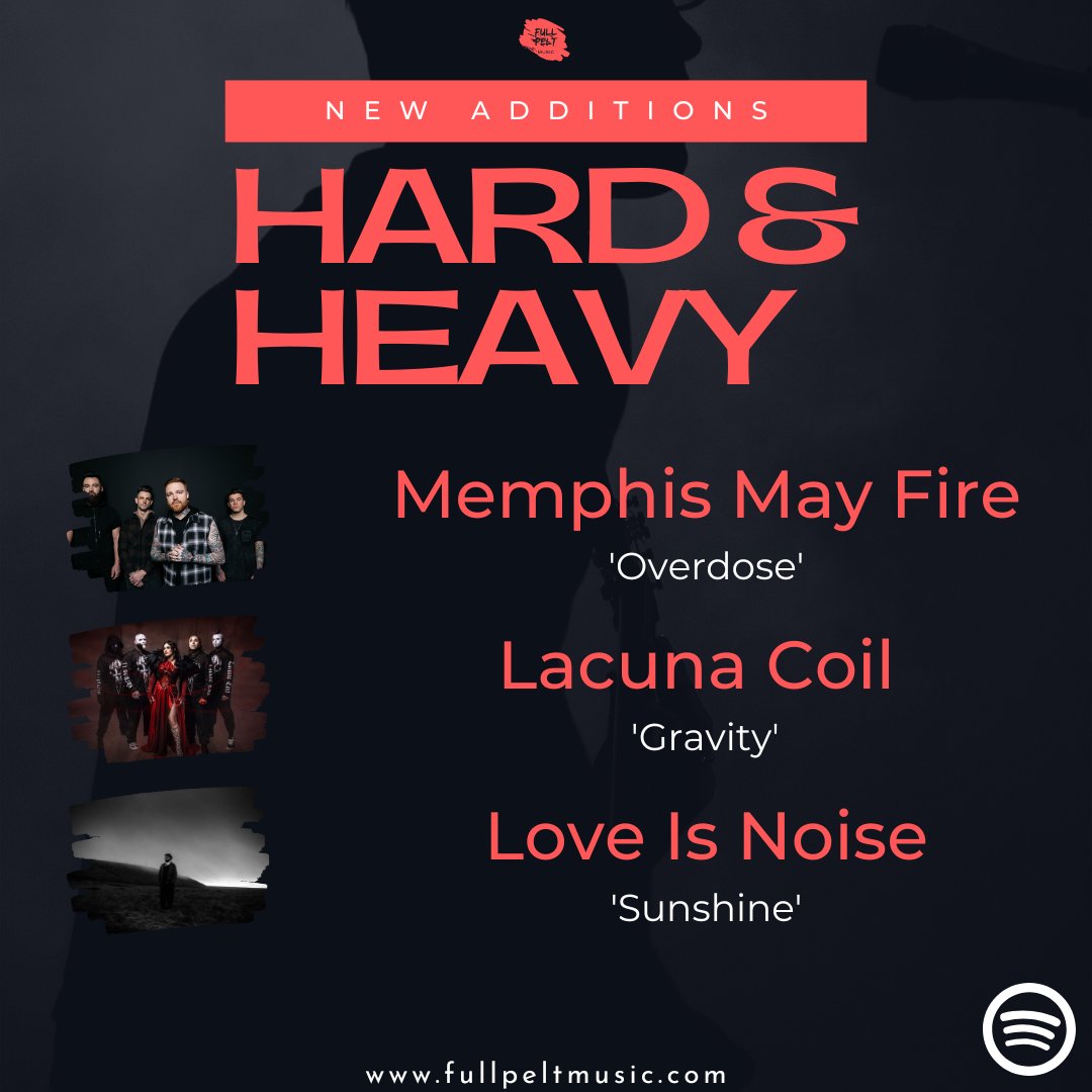 NEW ADDITIONS to our 'Hard &amp; Heavy' Playlist!

<a href="/MemphisMayFire/">Memphis May Fire</a> - 'Overdose'
<a href="/lacuna_coil/">Lacuna Coil</a> - 'Gravity'
<a href="/loveisnoiselr/">Love Is Noise</a> - 'Sunshine'

Links in comments 👇