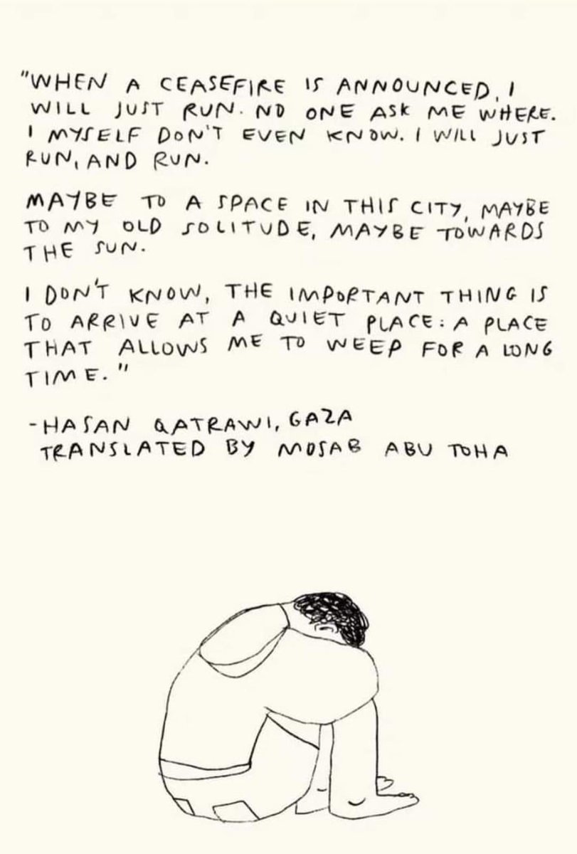 Just keep thinking about this. I can’t begin to wrap my head around the scale of the trauma and loss that Israel has inflicted on the people of Gaza. It will last decades.
