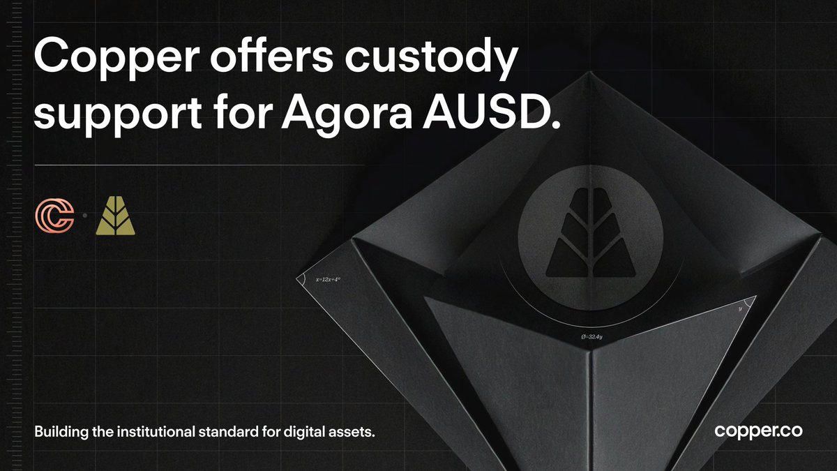 CopperHQ's tweet photo. Copper now offers custody support for $AUSD

The partnership with @withAUSD utilises Copper’s secure MPC custody and #ClearLoop technology to safeguard assets, mitigate counterparty risk and improve capital efficiency ensuring that AUSD is secure and readily available for trading.

🗣️ Nick van Eck, CEO and Co-Founder at Agora: "We're thrilled to launch this initiative with Copper, one of the leading global custodians. Copper consistently pushes the frontier of digital assets forward with innovative solutions for their clients."

Learn more about the partnership: https://t.co/4tcDGLHQ6D

#Digitalassets #AUSD