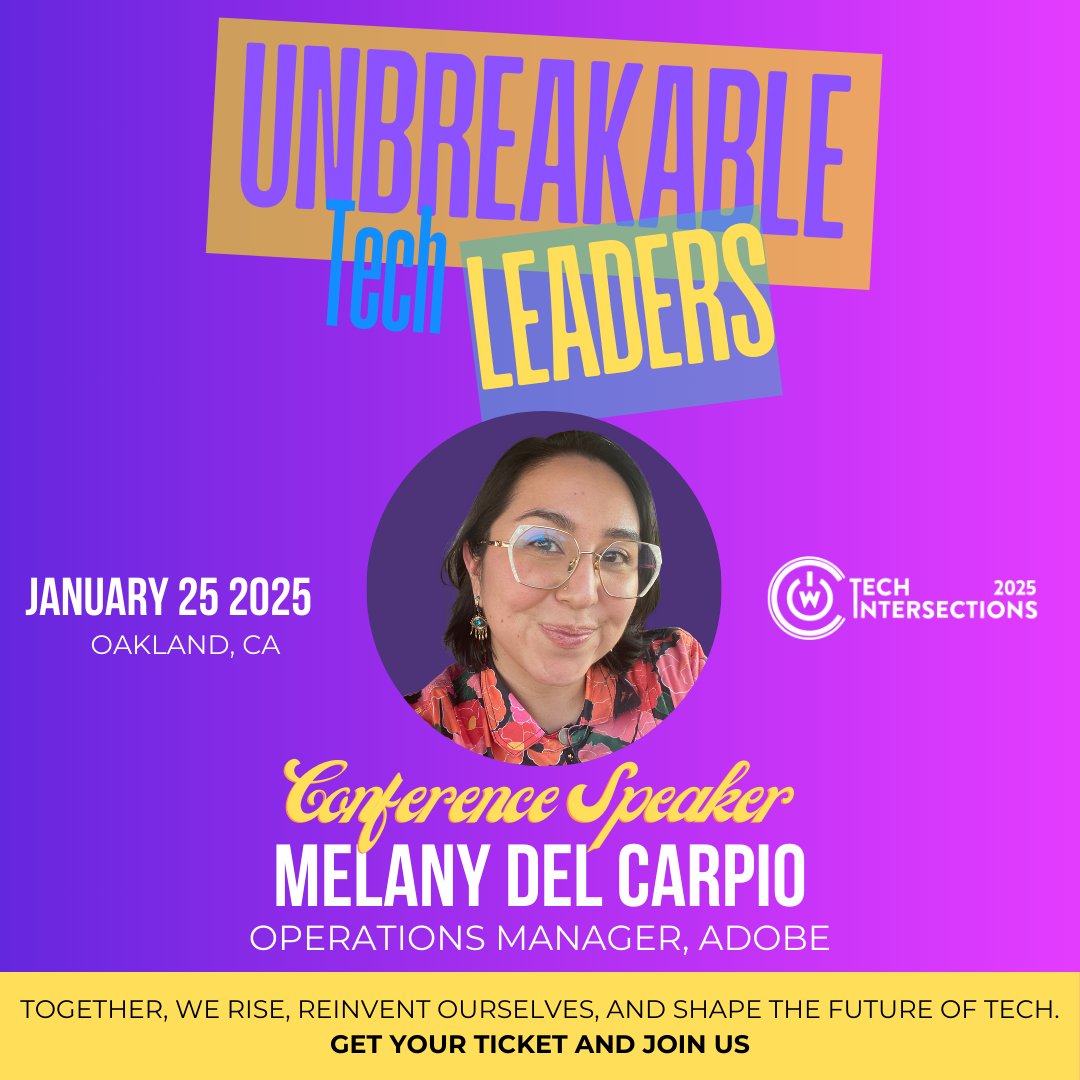 tech_intersect's tweet image. Feeling burned out? Join Melany del Carpio for strategies to build a personal toolkit for resilience & reclaim your power in the tech world.
🗓️ Jan 25 | #MillsCollege #Oakland
🎟️ Tickets: bit.ly/2025techinters…
#TechIntersections #WOCinTech