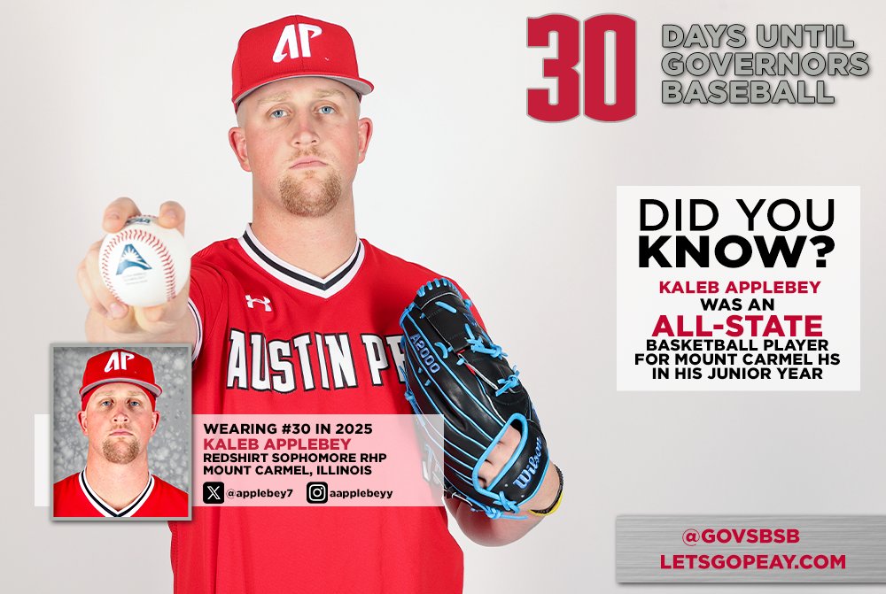 GovsBSB's tweet photo. Only 𝗞𝗮𝗹𝗲𝗯 𝗔𝗽𝗽𝗹𝗲𝗯𝗲𝘆 (𝟯𝟬) days away from 𝗴𝗮𝗺𝗲 𝗼𝗻𝗲 Stacheville!

🅱️🅰️🆖❗️ | #LetsGoPeay https://t.co/93UsH3OXkD
