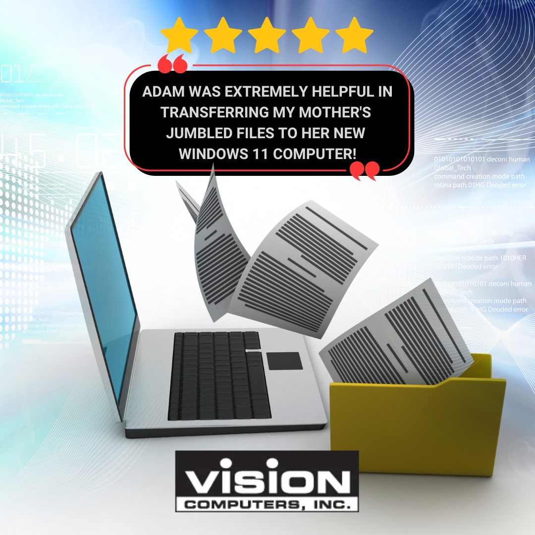 Vision_Comp_Inc's tweet image. Upgrading to Windows 11? Our pros make file transfers a breeze! From digital decluttering to seamless setups, we ensure your tech transition is smooth and stress-free. 

Experience the Vision Computers difference today! visioncomputers.com

#TechSupport #DataTransfer