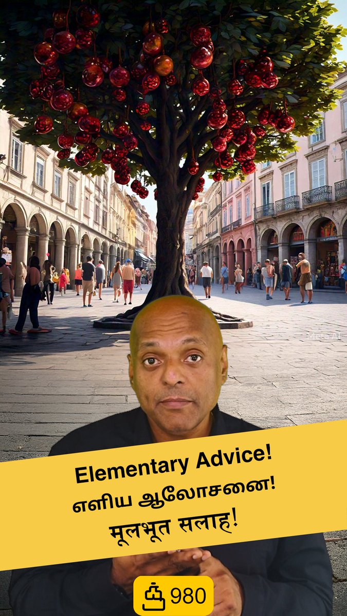 Elementary Advice! - Poison At The Core!
youtube.com/shorts/KRe7xTD…
எளிய ஆலோசனை! - மூலத்தில் நஞ்சு!
youtube.com/shorts/3F-Kz8s…
मूलभूत सलाह! - मूल में ज़हर!
youtube.com/shorts/Y0KomM-…
#quotidian