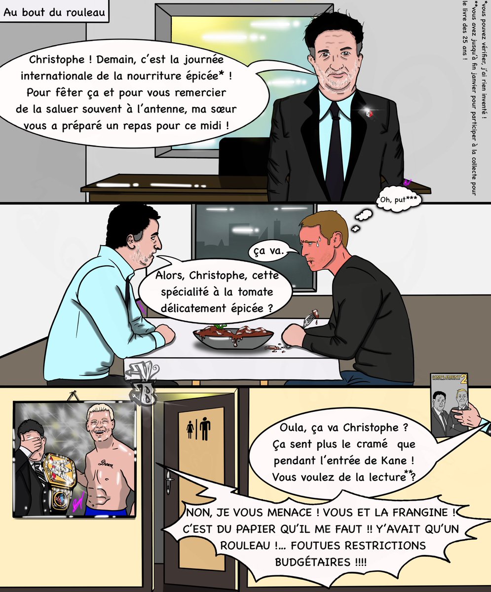 Si demain vous mangez épicé, ou si vous rencontrez des difficultés aux WC, vous penserez à <a href="/PhilippeChereau/">Philippe Chereau</a> &amp; <a href="/CAgiusILD/">Christophe Agius</a> et à cette #BD ! #ABWWE 

Si vous voulez aussi, en mars, feuilleter le livre des 25 ans aux WC... n’oubliez pas de participer à la collecte avant fin janvier !