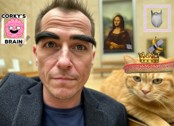 CatsoNemec's tweet photo. Happy #MuseumSelfieDay ! Silly @imcorinnemec has take #Catso to the museum of silliness, but the last TWO missed #CatsoTweets are not there because he has missed them! 
(Meh, did #Catso mention that he missed the last two CatsoTweets ...?) #miau https://t.co/wI3LrnzOKF