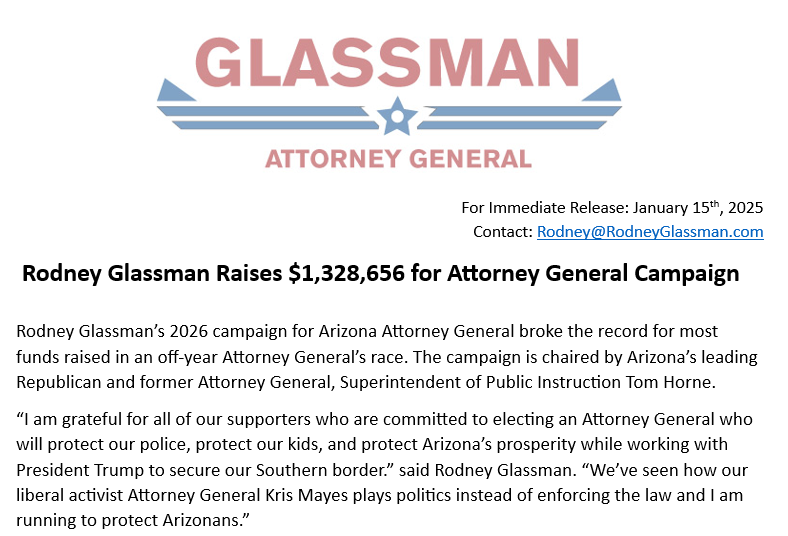 rodneyglassman's tweet image. I am grateful for all of our supporters who are committed to electing an Attorney General who will protect our police, protect our kids, and protect Arizona’s prosperity while working with President Trump to secure our Southern border.