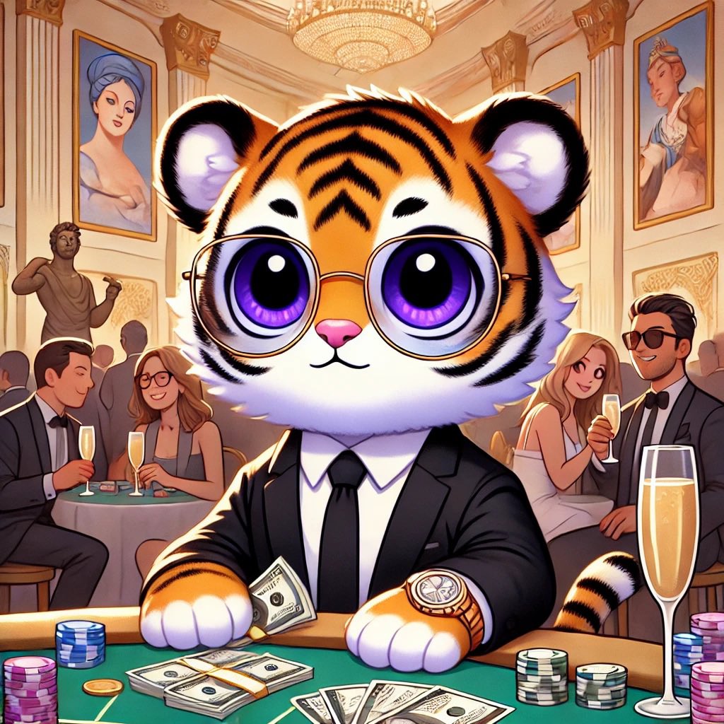 Anon do you love the gamble 🎰? 
$TIGER is in the casino💸 just for the location and the connections🤝🏼 that he can build😄📈

#EyeOfTheTiger #TigerPower #TIGERNOTACAT #SolanaMemeCoins 
#PumpFunLaunch #memecoins #viral
#GamblingTwitter