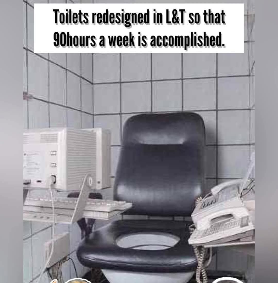 ak_riyaz's tweet photo. Though I Have great regards for this company....cant resist from sharing this... L&amp;T could also be (L) oo and (T) oilet Engineering marvel.. #larsenandtoubro #90hourworkweek https://t.co/X2JS9QlAnc