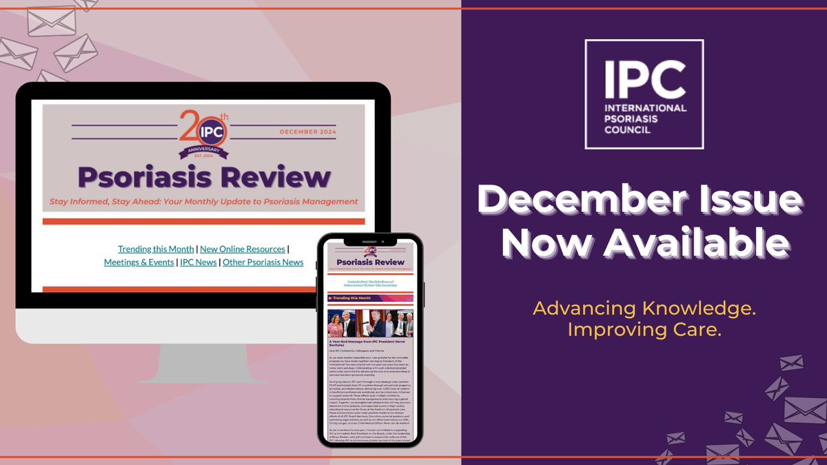 IpcPs's tweet photo. ππ Don't miss out on joining over 12,000 #dermatologists and #psoriasis enthusiasts in reading the December #IPCPsoriasisReview! Learn what's new with IPC and stay updated on all things #psoriasis.
https://t.co/bDg6y1AuEC
#PsoriasisEducation #IPCNews https://t.co/Y5PDQxBDTs