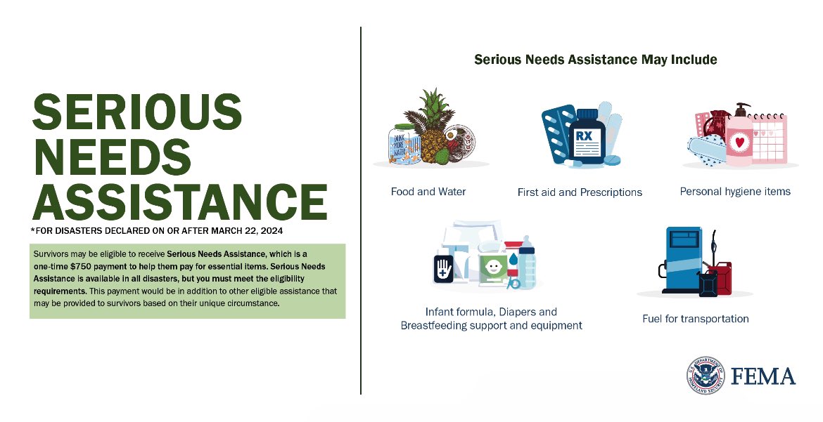 If you have serious needs due to the #LosAngelesFires, you may qualify for a one-time payment through our Serious Need Assistance (SNA).

👉SNA is available to eligible survivors who apply within the first 30 days after the disaster was declared.