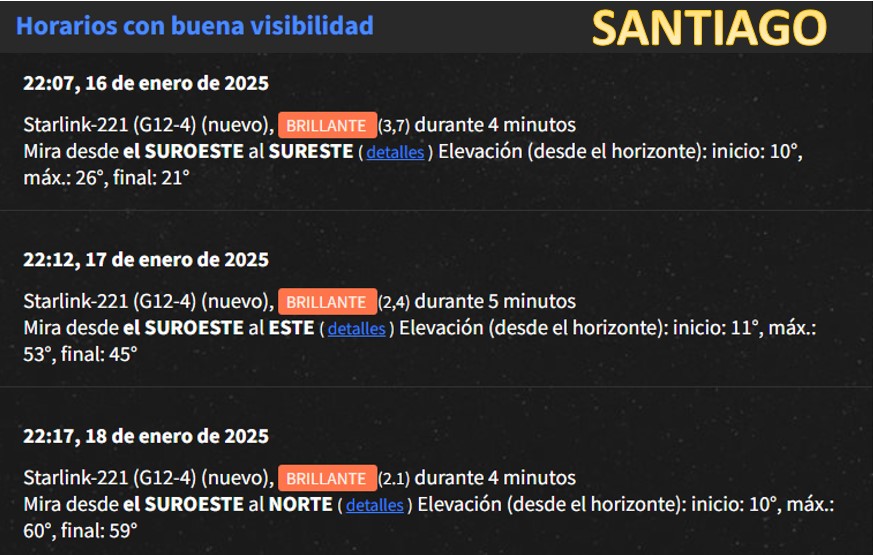 OvniChile1's tweet photo. 🌟 ¡Atención skywatchers! Alta probabilidad de visibilidad del nuevo tren de satélites Starlink-221 (G12-4) 🌌

🚀 Misión #Starlink 12-4: Falcon 9 de SpaceX despegó el 13/01/2025 desde Cabo Cañaveral.
📆 Cuándo: Próximos días, atento a tu cielo.

✨Busca un lugar oscuro🌟 https://t.co/fpJ4TnTxCH