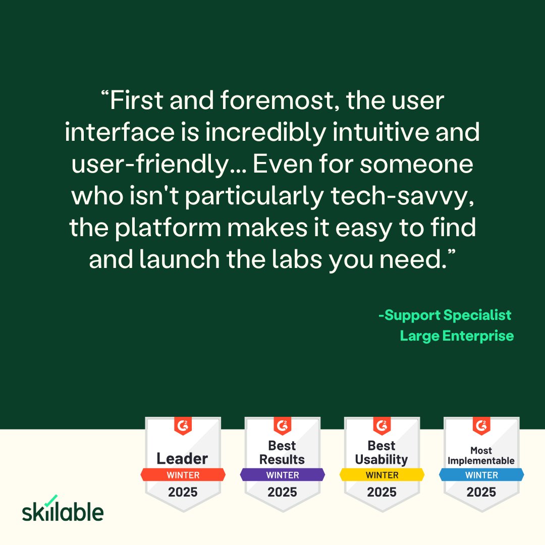 skillable's tweet image. 🎶 Happy user stories are music to our ears. Here's one @G2dotcom review that stood out to us recently.

Read more and add your own here! hubs.la/Q032GQMy0 #VirtualLabs #VirtualITLab #TechnologyTraining #Software