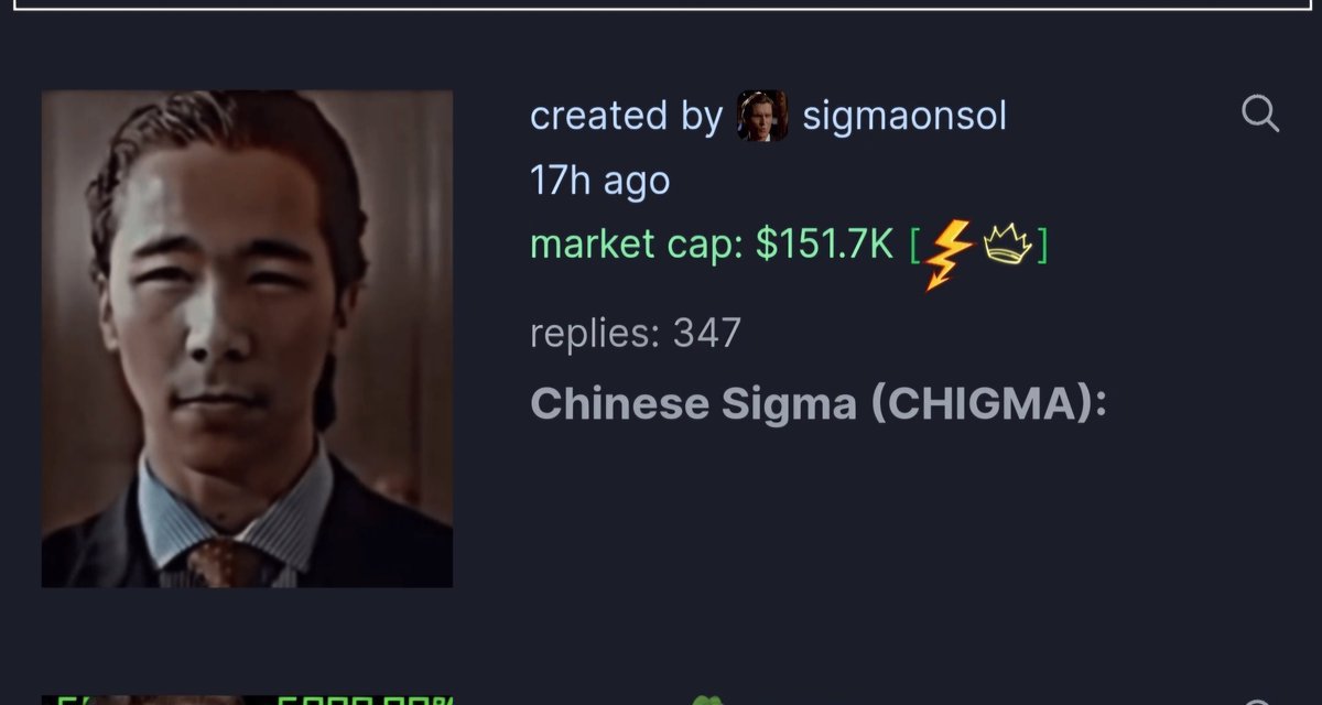 SuaveCrypto_Btc's tweet photo. @Harvey52611312 @ZakkidgeSOL wT3XbzhfVdX6KBkcsnU3Dezt71oL8Zntax2pGT8pump
$Sigma Dev Created $Chigma #SigmaOnSol Happy Chinese New Years https://t.co/b5CVbrGZew