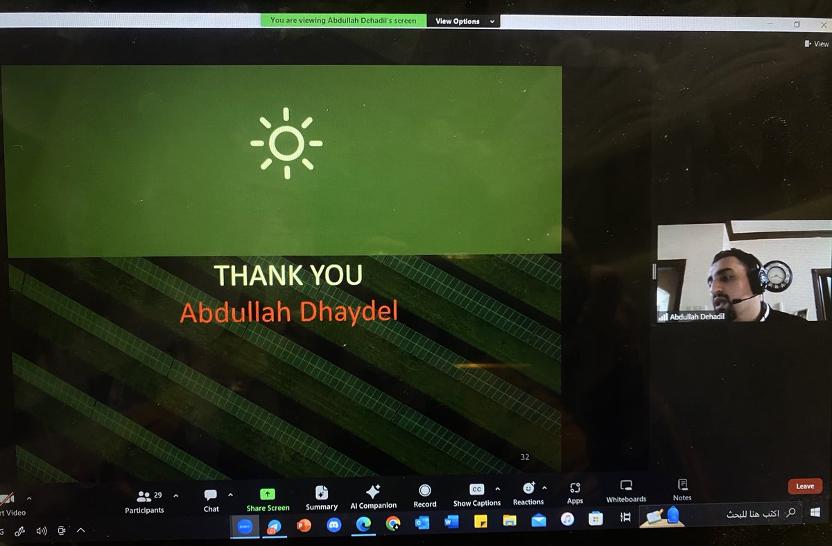 سعدت بحضور دورة تدريبية بعنوان Technologies of Solar PV Systems، حيث اكتسبت معرفة قيمة حول أحدث تقنيات وتفرعات أنظمة الطاقة الشمسية. أسعى دائماً على تعزيز مهاراتي في كافة المجالات. #تطوير_الذات #الطاقة_الشمسية