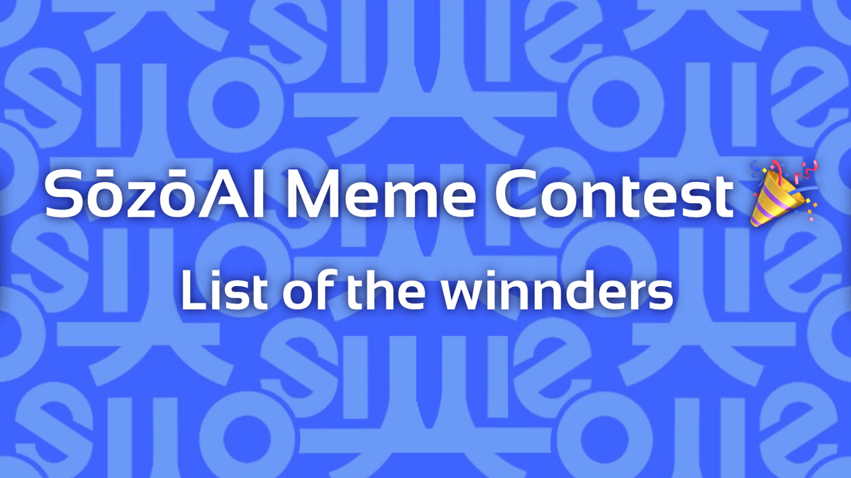 $SOAI Meme Contest Resuts Are Here!

Over 800 entries in 24 hours 🤯

It was very hard to pick just 10 winners, all the entries were creative and very entertaining. Here are 10 entries the team liked the most ⬇️

If your work is among the winners, drop your $SOL wallet in our