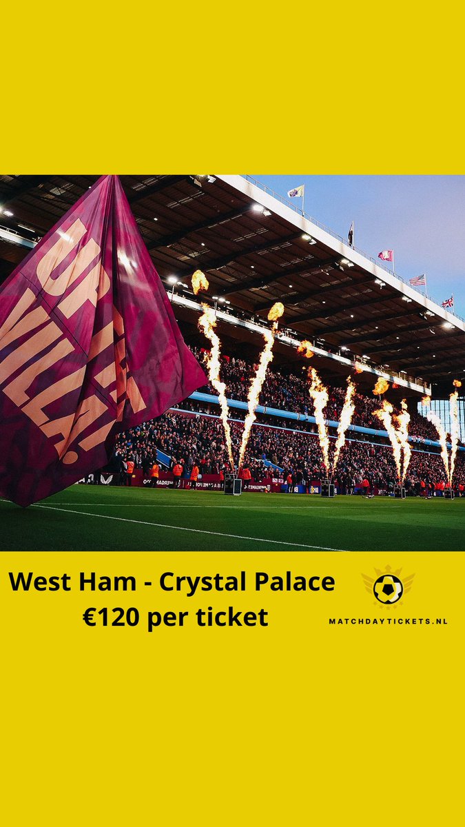 Matchdayticket_'s tweet photo. West Ham United - Crystal Palace
🏟 London Stadium (62.500)
🗓 Zaterdag 18 januari 2025
⚽️ €120 per ticket

✅ Nu te boeken op onze site:
https://t.co/GHQVEsqnhN

#westhamunited #crystalpalace #londonderby #londonstadium #premierleaguetickets
#visitlondon
https://t.co/jj6skdF2Nf https://t.co/k0Njt6xMAJ
