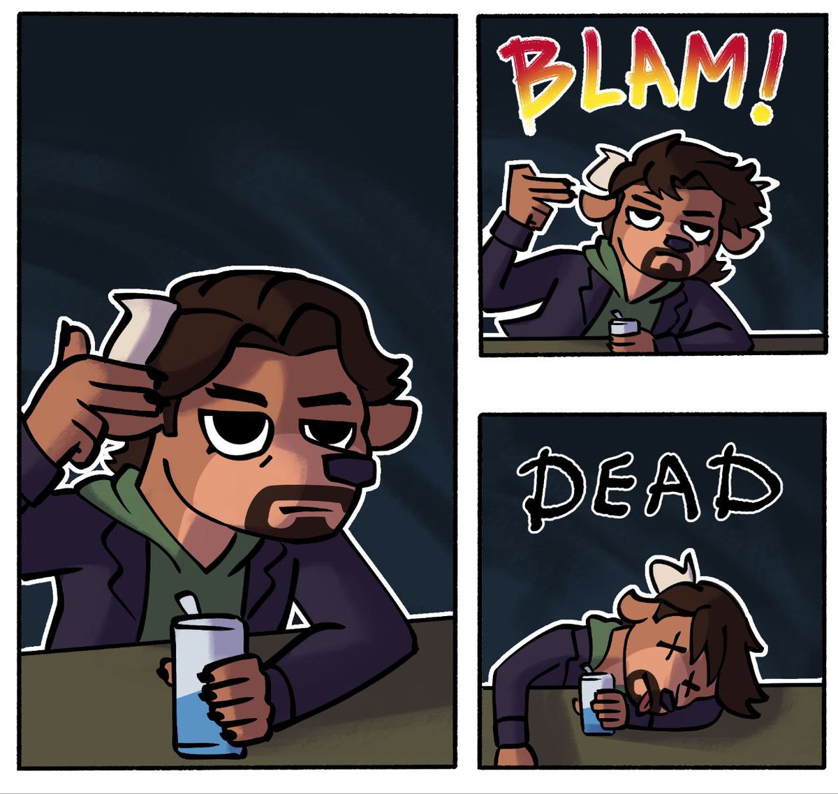 "Hey bullbear, how is it going?"
Me the dramaqueen:

Wanted to redraw one of the panels from scott pilgrim's comics 😁