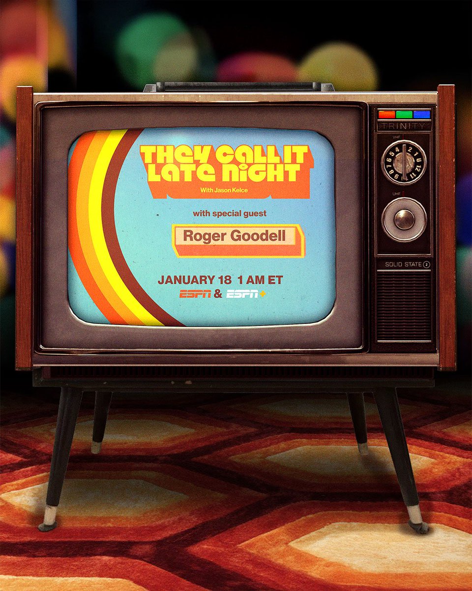 They Call It Late Night (@latenightwithjk) on Twitter photo We’re excited to announce that the Commissioner of the NFL, Roger Goodell (<a href="/nflcommish/">Roger Goodell</a>), will be joining They Call It Late Night with <a href="/JasonKelce/">Jason Kelce</a> this Friday night. Tune in on ESPN at 1am or on YouTube, Saturday at 9:30am. You won’t want to miss this one. We’re excited to announce that the Commissioner of the NFL, Roger Goodell (<a href="/nflcommish/">Roger Goodell</a>), will be joining They Call It Late Night with <a href="/JasonKelce/">Jason Kelce</a> this Friday night. Tune in on ESPN at 1am or on YouTube, Saturday at 9:30am. You won’t want to miss this one.