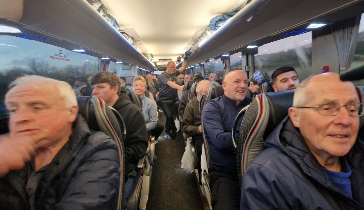 cumberlandefc's tweet photo. Not a spare seat on the 53-seater 🚍 for the 300 mile round trip mid-week to watch us play Villa &amp; welcome back David Moyes. COYB!  @efc_engagement @efc_fanservices @Everton https://t.co/ZIyDTlHaD2