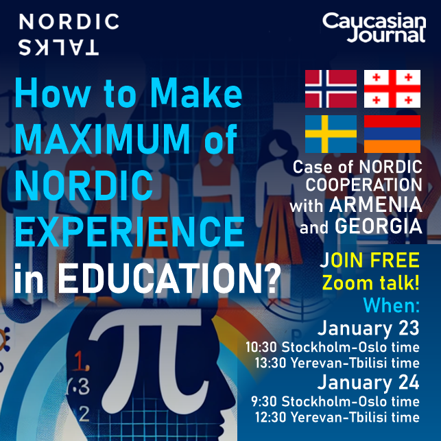 🇳🇴🇸🇪🇦🇲🇬🇪In our new Nordic Talk next week we explore Nordic education 👩‍🎓🧑‍🏫 by examining cooperation projects involving the Nordic countries, Georgia, and Armenia as case studies. You are welcome to join two Zoom sessions. Read more: english.caucasianjournal.org/2025/01/nordic…
<a href="/The_Nordics/">The Nordics</a>