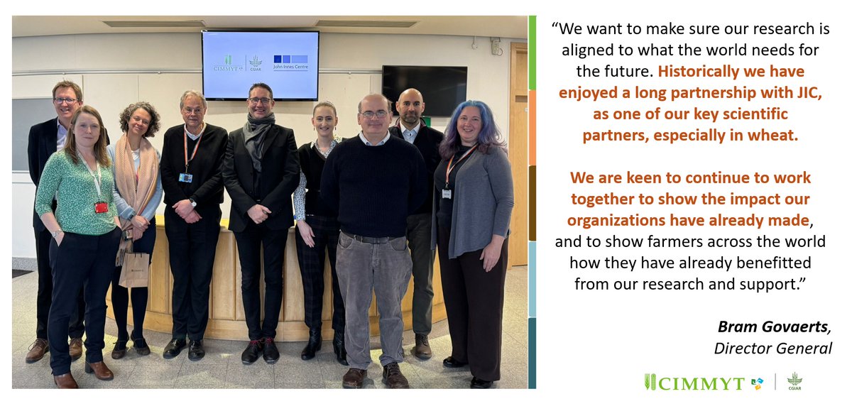 Bram Govaerts CIMMYT (@bramaccimmyt) on Twitter photo Thanks, <a href="/JohnInnesCentre/">John Innes Centre</a>, for having us!
Let’s continue to enable joint research, knowledge sharing, and communication to advance global efforts in developing the future of #wheat.
bit.ly/3Wi8UMc Thanks, <a href="/JohnInnesCentre/">John Innes Centre</a>, for having us!
Let’s continue to enable joint research, knowledge sharing, and communication to advance global efforts in developing the future of #wheat.
bit.ly/3Wi8UMc