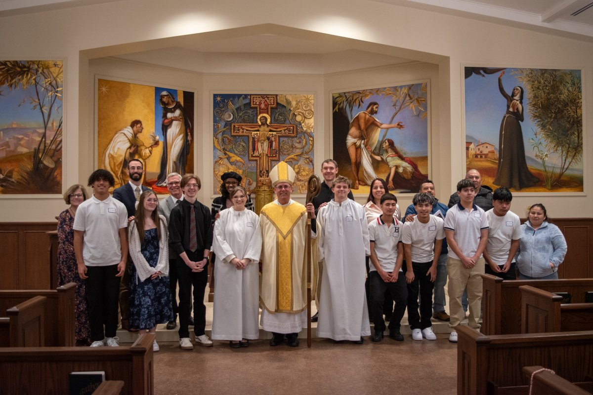 Today Bishop Luers High School welcomes Most Reverend Bishop Kevin C. Rhoades for his annual Pastoral Visit! 

During Mass, 8 students and 1 teacher received the Sacrament of Confirmation, 2 were baptized, and 2 received their First Holy Communion. 

#LuersSpirit
