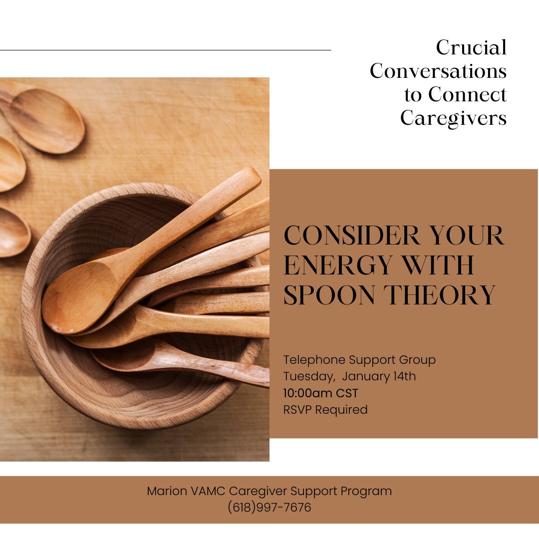 The Marion VA Caregiver Support Program offers a variety of telephone support groups to enrolled Caregivers.  If you are a Caregiver interested in learning more about this group offering, please contact the local CSP direct line at (618) 997-7676.