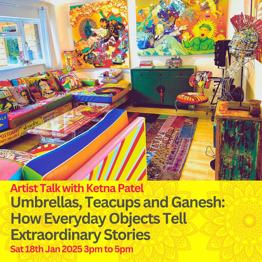 Heath Robinson Museum (@hrobinsonmuseum) on Twitter photo 🌍 Bridge worlds through art & culture! Discover the hidden stories in teacups, umbrellas & Ganesh with <a href="/ketna_patel/">GypsyQueen</a>
📅 Sat 18 Jan 2025
⏰ 3-5pm
📍 Heath Robinson Museum
🍹 Includes a complimentary drink!
Seats are limited - book now 👉heathrobinsonmuseum.org/.../artist-tal… 🌍 Bridge worlds through art & culture! Discover the hidden stories in teacups, umbrellas & Ganesh with <a href="/ketna_patel/">GypsyQueen</a>
📅 Sat 18 Jan 2025
⏰ 3-5pm
📍 Heath Robinson Museum
🍹 Includes a complimentary drink!
Seats are limited - book now 👉heathrobinsonmuseum.org/.../artist-tal…