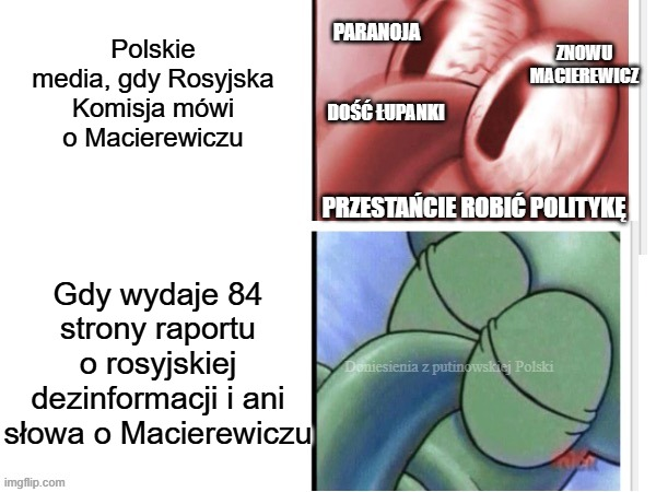 PutinizmPolski's tweet photo. Komisja ds. badania rosyjskich wpływów opublikowała raport cząstkowy o dezinformacji. Cytaty.

👉 Jak może pamiętacie, poprzednia publikacja z końca października, wywołała strasznie dużo emocji, bo w dużej mierze dotyczyła Antoniego Macierewicza. Pomijając zrozumiały jęk pisowskich mediaworkerów, pojawiały się zarzuty o upolitycznienie Komisji i robienie tego samego co PiS, tylko w drugą stronę. Przywołać można krytyczne (a według mnie pisane pod tezę) teksty Witolda Jurasza w Onecie, który mówił, że Komisji udzieliło się szaleństwo Tomasza Piątka. Ale też męczący wywiad Grzegorza Sroczyńskiego z jednym z członków Komisji Adamem Leszczyńskim (@a_leszczynski ), w którym to Sroczyński upierał się, że praca Komisji tylko wzmaga polaryzację i że Leszczyński wysługuje się platformersom. W kontekście inby o Macierewicza, w wywiadzie miała miejsce między innymi następująca wymiana zdań:

Adam Leszczyński: Kolejny raport o dezinformacji, który pewnie pokażemy na początku grudnia, będzie prezentowany przez większą grupę członków komisji. I zobaczysz, że kiedy to nie będzie o Macierewiczu, to dziennikarze nie będą tym zainteresowani. Idę o zakład. A to będzie duży poważny raport.

Grzegorz Sroczyński: I zapewne będzie z niego wynikać, że rosyjska dezinformacja działała głównie w szeregach PiS?

A.L.: Nie.

👉 No i wyobraźcie sobie, że mija kilka dni od opublikowania tegoż raportu, w którym nie pada nazwisko Macierewicza, i - szok i niedowierzanie - dziennikarze nie są tym szczególnie zainteresowani. Na dużych portalach znajdziemy tylko krótkie wzmianki, suche informacje, niekiedy niepodpisane nawet nazwiskiem żadnego autora. No w sumie to Komisja się zebrała, pokazała raport, dwa zdania cytatu z wniosków i pora na CSa. A i w te krótkie wzmianki udało się wcisnąć dosłownie jedno najbardziej jednoznacznie krytyczne wobec PiS zdanie z całego raportu. Ktoś złośliwy mógłby powiedzieć, że dowodzi to nienachalnej jakości polskich mediów i że listopadowa inba o Macierewicza miała więcej wspólnego z ich tendencją do szukania sensacji niż z merytoryczną wartością prac Komisji, ale ja nie jestem złośliwy i nie chcę być znowu wyzywany w Onecie od opłacanych przez Tuska tłumoków

👉 No dobrze, ale co jest w tym raporcie? Po pierwsze: gorąco zachęcam do przeczytania całości i własnej oceny, czy aby na pewno jest to li tylko platformerski atak na PiS. Są to ledwie 84 strony tekstu dużą czcionką, do przyswojenia na jednym posiedzeniu. A warto. Po drugie: moja ocena jest taka, że jest to pierwsza oficjalna próba ogarnięcia problemu ze strony państwa polskiego. Problem rosyjskiej (i białoruskiej, a dalej także chińskiej) wojny informacyjnej jest prawdziwy i wiemy o tym od jakiejś dekady. A już na pewno od amerykańskich wyborów w roku 2016. Polska także padała ofiarą rosyjskich operacji nie od wczoraj. Czy wymienić aferę taśmową z 2014 roku, czy aferę mailową z 2021, wywoływanie kryzysu na granicy z Białorusią czy liczne operacje dezinformacyjne dotyczące a to uchodźców, a to szczepionek, a to dżęderu, a to klimatu itd. itp., lista jest przecież długa. Z pewnością dobrą wiadomością jest, że ktoś w Polsce wreszcie na spokojnie usiadł, przez kilka miesięcy czytał tysiące dokumentów, by na koniec wyciągnąć z nich jakieś wnioski i rekomendacje.

👉 W raporcie znajdziemy więc długi wstęp teoretyczny, wyjaśniający czym jest rosyjska wojna kognitywna. Bardzo jednoznacznie stwierdza się tam, że wbrew starym nawykom myślowym, należy ją traktować jako działanie wrogie i poważne. Wypisane są jej techniki i skala finansowania (2-4 mld dolarów rocznie). Znajdziemy też listę głównych kierunków rosyjskiej propagandy. Oraz wyjaśnienie, że w warunkach polskich trudno otwarcie ją rozpowszechniać, więc robi się to za pomocą zarządzania refleksyjnego, w sposób okrężny, bardziej subtelny, często w kamuflażu retoryki patriotycznej, antyimperialistycznej, pokojowej, wolnościowej, innej.

👉 Dużo miejsca poświęcono temu jak Polska jest przygotowana do przeciwdziałania tym operacjom. W tej części znajduje się krytyka PiS, ale jest naprawdę daleka od partyjnej łupanki. Ba, powiedziałbym nawet, że czuć w tym rozdziale ostrożność i łagodzenie stwierdzeń właśnie po to, by uniknąć krytyki. Mamy więc stwierdzenie, że przez znaczną część ostatniej dekady Polska praktycznie nie rozpoznawała problemu, a wiele inicjatyw podejmowano dopiero w ostatnich kilku latach. Jak już podejmowano jakieś działania, to były one niedofinansowane, rozproszone, nieskoordynowane, brakowało im ciągu dalszego. Na przykład: w MSZ w 2019 roku powstał Referat Komunikacji Strategicznej. Ale raz, że pracowały w nim ledwie trzy osoby (trzy!), a dwa, że jego działania, podobnie jak innych komórek, pozostawały właściwie bez odzewu. Wskazano także, że różne inicjatywy podejmowane w kierunku zwalczania rosyjskiej dezinformacji odbijały się od ściany - na przykład przygotowany w 2022 roku przez kilkudziesięciu ekspertów raport “Przeciwdziałanie dezinformacji w Polsce. Rekomendacje systemowe” trafił, ze wszystkimi 60 rekomendacjami, w zupełną próżnię, mimo iż był przedstawiony na połączonym posiedzeniu komisji w Senacie. Komisja stwierdziła, że “nie odnalazła w dotychczasowej dokumentacji rządu śladu dyskusji czy jakiejkolwiek reakcji na eksperckie propozycje rozwiązań systemowych”. Albo, że stworzony w 2022 roku (dopiero!) Dział Przeciwdziałania Dezinformacji NASK produkuje wprawdzie tygodniowe raporty o dezinformacji, które Komisja uznała za wartościowe, ale jego potencjał nie jest w pełni wykorzystany.

👉 Najbardziej krytyczną wobec PiS część stanowi ocena działania stworzonego w 2022 roku stanowiska Pełnomocnika Rządu ds. Bezpieczeństwa Przestrzeni Informacyjnej RP, którym został Stanisław Żaryn. Komisja zauważa, że Żaryn na równi traktował dezinformację rosyjską, białoruską, chińską i… niemiecką. Co jest chyba jakimś pomieszaniem porządków.

Oraz że jego meldunki “redagowano w schematyczny i rutynowy (powtarzalny) sposób. Kanały, portale, źródła prorosyjskie w przestrzeni praktycznie nie były opisywane czy gruntownie badane”.

Oraz że “znacznie więcej uwagi poświęcił analizie narracji opozycji politycznej, szczególnie parlamentarnej, oraz niezależnych mediów niż rzeczywistym zagrożeniom dezinformacyjnym skierowanym przeciwko Polsce. Jako zagrożenia wewnętrzne identyfikował różnego rodzaju treści (np. teksty dotyczące braku profesjonalizmu kadr Wojska Polskiego, KPRM, kumoterstwo, brak zachowania standardów przy doborze osób na kierownicze stanowiska w SSP”.

Kawałek dalej stwierdzono, że w wyborczym roku 2023 Żaryn “koncentrował się również na sprawach dotyczących narracji i aktywności w czasie prekampanijnym partii opozycyjnych. Na przykład w analizie z 4 października 2023 r. pełnomocnik rekomendował https://t.co/fulkDdHnFh.: wzmocnienie komunikacji o silnej i dominującej pozycji Zjednoczonej Prawicy”.

Oraz: “W rekomendacjach nie było natomiast propozycji dotyczących działań instytucji państwowych w obszarze rozpoznawania, neutralizowania i przeciwdziałania dezinformacji powielającej przekaz białoruski i rosyjski.“

👉 Jednocześnie bardzo wyraźnie stwierdzono: “Należy podkreślić, że Komisja nie neguje zasadności powołania Pełnomocnika Rządu ds. Bezpieczeństwa Przestrzeni Informacyjnej. Wyraża jedynie zastrzeżenia wobec niektórych jego działań.”

Czy jest to krytyczne wobec Żaryna i działania ówczesnego, czyli pisowskiego, rządu? Tak. Czy jest napisane z klucza politycznego z celem karmienia twardego elektoratu KO opowieścią o PiS jako ruskiej agenturze? Czy może jednak widać tu troskę o to, by państwo polskie wreszcie z należytą uwagą, zapałem i rozumem, zajęło się palącym problemem i wyciągnęło lekcję z popełnianych w poprzednich latach błędów? Dla kolegi pytam.

👉 Czy jest elementem politycznej łupanki stwierdzenie: “Podsumowując, w Polsce przeciwdziałanie zagrożeniom dezinformacyjnym ze strony Rosji i Białorusi w okresie analizowanym przez Komisję było niewystarczające, doraźne, niespójne, nierzadko pozorowane. Z pewnością nie miało charakteru długofalowego i systemowego. Nie podjęto skoordynowanych działań obronnych w toczącej się ze strony Rosji i Białorusi wojnie kognitywnej ani ze strony MSZ, ani pełnomocnika, który nie wyszedł poza ogólnikowe rekomendacje monitoringu, szkoleń i współpracy. Nie podjęto rozpoznania prób wrogiego zarządzania refleksyjnego polskimi elitami otwarcie zapowiedzianego w dokumentach strategii rosyjskiej, zignorowano zagrożenia w obszarze nauki i szkolnictwa wyższego.”

👉 I czy w świetle powyższego jest coś kontrowersyjnego w stwierdzeniu: “Najpoważniejszym czynnym storpedowaniem polskiej i natowskiej obrony w wojnie kognitywnej było zniszczenie — nawet przez fizyczne najście — tworzonego w Warszawie centrum eksperckiego kontrwywiadu NATO, które miało się zajmować przeciwdziałaniem w wojnie informacyjnej Federacji Rosyjskiej.”? No bo sorry, ale czy ktoś lubi Tuska czy nie, to Macierewicz się do tego CEK NATO włamał. I jak tak spojrzeć szerzej, w kontekście niemrawych prób zwalczania ruskiej propagandy przez państwo polskie, to dopiero widać jak katastrofalne miało to skutki. Ale pamiętajcie, jak tak uważacie to jesteście tłumokami opłacanymi przez sztab KO trollami, tak jak ja.

👉 W kolejnych częściach raportu znajdziemy na przykład opis tego jak w trakcie kryzysu na Podlasiu rządowe embargo na informacje stworzyło przestrzeń, którą rosyjsko-białoruska propaganda mogła swobodnie wypełnić. Albo opis jak dezinformacja ta wyszła na żer w czasach pandemii i jak państwo niewiele z tym robiło. Albo przykłady rosyjskich ingerencji w proces wyborczy w Mołdawii, Rumunii i Gruzji (polecam dwa odcinku Podkastu na ten temat - linki w komentarzu).

👉 Albo wypis portali internetowych zaangażowanych w rozpowszechnianie rosyjskiej propagandy. Jako osoba, która jakośtam się tym zajmuje, mogę powiedzieć, że owszem, są to portale rozpowszechniające rosyjską propagandę. Ich przegląd jest wartościowy, bo pokazuje, że przekaz idzie wieloma kanałami. Mamy więc reprezentację “kresowiaków”, znany portal pseudoprawny, kilka skrajnie prawicowych i przynajmniej jeden lewicowy publikomat, korwinistyczny nczas, portal związany z jurną ordą, Myśl Polską i sporo innych, w większości mi znanych.

Polecam zresztą sprawdzić samemu, strona 33.

👉 I wyobraźcie sobie, że tuskobodnarowcy mogli tu wpisać portale Karnowskich, bliską Macierewiczowi niezależną czy inne TVP Info, ale z jakiegoś tajemniczego powodu jednak tego nie zrobili. I podobnie jak wyżej, raczej czuć tu ducha wstrzymania retoryki, niż jej podkręcania.

👉 Dalej zresztą jest przykład analizy treści portali, z opisem metodologii. I z tejże analizy wynika, że na przykład jeden z portal narodowych jednak NIE rozpowszechnia rosyjskiej propagandy. Mniej więcej w tym miejscu lektury raportu zacząłem być skonfundowany, bo jeśli był on pisany pod tezę wychodzącą spod ręki Tuska, to jest to teza dla mnie niezrozumiała.

👉 Raport kończy się wreszcie wypisem dziesięciu rekomendacji. W skrócie wskazują one na potrzebę uporządkowania działań państwa, ich koordynacji, edukacji, dofinansowania itd. A także poprawienia komunikacji państwo-społeczeństwo. To ostatnie jest o tyle przykre, że kluczową rolę w tym procesie powinny odgrywać niezależne od państwa media. Z nieustającym brakiem satysfakcji stwierdzam, że polskie media, en masse, ten egzamin oblewają, o czym wkrótce w końcu napiszę (sorry za opóźnienie, miało być w grudniu).

👉 No ale to nie jest też tak, że NIKT nie zareagował. Otóż pojawiły się Poważne Zarzuty. A brzmią one tak. Po pierwsze: że w raporcie jest plagiat. O ile dobrze rozumiem Żaryna i Cenckiewicza, plagiat ma polegać na tym, że pan Michał Wojnowski z ABW swego czasu pisał w Przeglądzie Bezpieczeństwa Wewnętrznego (periodyk wydawany przez ABW) o rosyjskiej wojnie kognitywnej. W tekście powołał się na jedno rosyjskie źródło, przytaczając jego przetłumaczony na polski fragment. W raporcie Komisji również przytoczono ten fragment, w tym tłumaczeniu, jako źródło podając to rosyjskie, a nie artykuł Wojnowskiego. Nie wiem czy to się formalnie kwalifikuje jako plagiat, ale chyba zgodzimy się, że to detal.

👉 Drugi zarzut jest taki, że zupełnym zbiegiem okoliczności akurat teraz TV Republika wyskoczyła z łamiącą wiadomością, że Komisja zlecała jakieś analizy osobom zewnętrznym, w tym: Tomaszowi Piątkowi, Marcinowi Celińskiemu, Klementynie Suchanow i Annie Mierzyńskiej. Najpierw sprostujmy parę manipulacji. Otóż z tego co pisze Celiński, to on żadnego zlecenia nie wykonał, więc nikt mu nie zapłacił, więc Republika kłamie. Pozostałym płacił nie Bodnar tylko Komisja. Republika nazywa jednorazowe zapłaty rzędu 8 tys. (Piątek i Suchanow) i 15 tys. (Mierzyńska) “sowitymi”, ale nie wiemy ZA CO dokładnie zapłacono. Tzn. ile pracy autorzy musieli włożyć w zlecone im analizy. Piątek pisze, że pracował nad swoją “wiele miesięcy”. Nawet jeśli pracował tylko miesiąc, to ja tam nie widzę nic zdrożnego w 8000 zł (jak rozumiem brutto) za miesiąc merytorycznej pracy. Jeśli pracował dwa, to wychodzi praktycznie pensja minimalna. Republika posuwała się do daleko idących manipulacji w celu zdyskredytowania autorów. Najlepszy jest chyba przykład Anny Mierzyńskiej, która w 2022 roku “broniła oficera GRU Pawła Rubcowa”. Bo rozumiecie, Mierzyńska pracuje dla OKO press jakieś 8 lat, napisała w tym czasie setki bardzo wartościowych tekstów, ujawniała najróżniejsze prorosyjskie grupy, grupki, portale, narracje, kłamstwa, dezinformacje itd… i nagle w 2022 postanowiła, wedle logiki Republiki, ujawnić swoją prawdziwą prorosyjską orientację, broniąc oficera GRU Pawła Rubcowa. Po czym przez kolejne dwa i pół roku ponownie ani razu nie zrobiła nic podobnego, dalej pisząc dziesiątki wartościowych i jednoznacznie antyrosyjskich tekstów. No brzmi wiarygodnie. Ktoś złośliwy mógłby powiedzieć, że może Mierzyńskiej zdarzyło się raz pomylić. Albo, że nie broniła oficera GRU, bo potwierdzenie, że Rubcow pracuje dla GRU pojawiło się znacznie później. Albo że ona go nie tyle broniła, co dopytywała o ujawnienie podstaw prawnych jego zatrzymania. Ale ja nie jestem złośliwy.

👉 Oczywiście najwięcej emocji wzbudził Tomasz Piątek. Ja naprawdę rozumiem, że Piątek często wyciąga daleko idące wnioski i ma tendencję do pisania piętrowych i mętnych dygresji. Ale niezależnie od tego jak krytycznie można patrzeć na jego książki czy artykuły, pozostaje faktem, że multum informacji, które mamy o rosyjskich wpływach w polskiej polityce po raz pierwszy ujrzały światło dzienne właśnie dzięki niemu. A także, że późniejsze ustalenia innych dziennikarzy były zasadniczo zbieżne z jego głównymi ustaleniami. Istnieje oczywiście niezerowe prawdopodobieństwo, że Komisji, jak to ujął w listopadzie Jurasz, “udzieliła się paranoja Piątka”. I że wszyscy jej członkowie, a są to niekontrowersyjne osoby zaufania publicznego, gładziutko łyknęli jakieś niesprawdzone informacje. I że zostało to zaaprobowane przez służby (szefem Komisji jest przecież szef SKW). I przez Ministerstwo Sprawiedliwości. I przez rząd. I że w ogóle jeden Piątek oszukał cały świat, a odkryli to tylko dziennikarze Republiki. Ale chyba bardziej prawdopodobne jest jednak to, że poproszono go o przygotowanie jakiejś analizy na temat, w którym ma obiektywne rozpoznanie i tyle. Dla porządku dodajmy, że główna oś zarzutu Republiki polegała w ogóle na tym, że w czasach rządów PO-PSL Piątek pisał powieści, a nie “udawał dziennikarza śledczego”.

👉 Oczywiście, to nagłe “ujawnienie” nie ma służyć niczemu innemu niż dyskredytacji prac Komisji. Zbudowaniu spinu, że oni tam normalnie, rozumiecie, płacą za pisanie jakichś szaleństw, lemingi to łykają jak leci, a z chmury tytoniowego dymu wyłania się złowroga twarz Tuska. Po pierwsze jest to niebezpieczne. Członkowie Komisji już teraz dostają groźby śmierci i chyba możemy bezpiecznie założyć, że wiadomo od kogo. Na pewno taka dyskredytacja jakiej dopuszczają się teraz pisowscy macherzy nie jest potrzebna. Po drugie jest to oczywiście wierutna bzdura. Komisja działa od circa pół roku. W tym czasie jej członkowie przeanalizowali tysiące dokumentów z dziesiątek instytucji, zarówno jawnych, jak i nie. Na podstawie lektury tego ogromu informacji, analiz, konsultacji z ekspertami itd. Komisja opublikowała raport pełen raczej ostrożnych i mało kontrowersyjnych wniosków. Raport, który, przypomnijmy, jest tylko niewielką częścią jawną. Założenie, że oni wszyscy, nie wiem, usiedli przy kawie, ktoś im przyniósł jakieś szalone teorie spiskowe, ci na nie rzucili okiem, po czym dawaj to w internety, niech pisiaków dupy pieką - no więc to założenie znajduję idiotycznym. Naprawdę, nie widzę w raporcie żadnej paranoi czy pisania pod tezę. Widzę za to rekomendacje wskazujące co państwo polskie powinno robić, by wreszcie na porządnie zająć się rosyjską wojną informacyjną. No i chyba po to ta Komisja powstała.

👉 Tak to mniej więcej wygląda. Ponownie, z absolutnym brakiem satysfakcji stwierdzam, że cytowany na początku Leszczyński miał rację. Gdy poprzedni raport cząstkowy dotyczył Macierewicza, media poświęciły temu 100% swojej uwagi. Poważani liderzy opinii publicznej wieszali na Komisji psy, że stała się narzędziem politycznym Tuska. Że robi to samo co pisowskie drony typu Cenckiewicz, Rachoń i Zybertowicz, tylko w drugą stronę. Załamywano ręce, że ważna sprawa została utopiona w politycznej bieżące. Ledwie dwa miesiące później światło dzienne ujrzał raport, w którym dość jasno wyłożono co Polska robi w sprawie rosyjskich wpływów źle, czym to grozi i co należy zrobić, by sytuację poprawić.

No, ale nie pada nazwisko Macierewicza.

I zasadniczo nastaje medialna cisza.

Polecam przeczytać raport. Bo media Wam go raczej nie streszczą.
