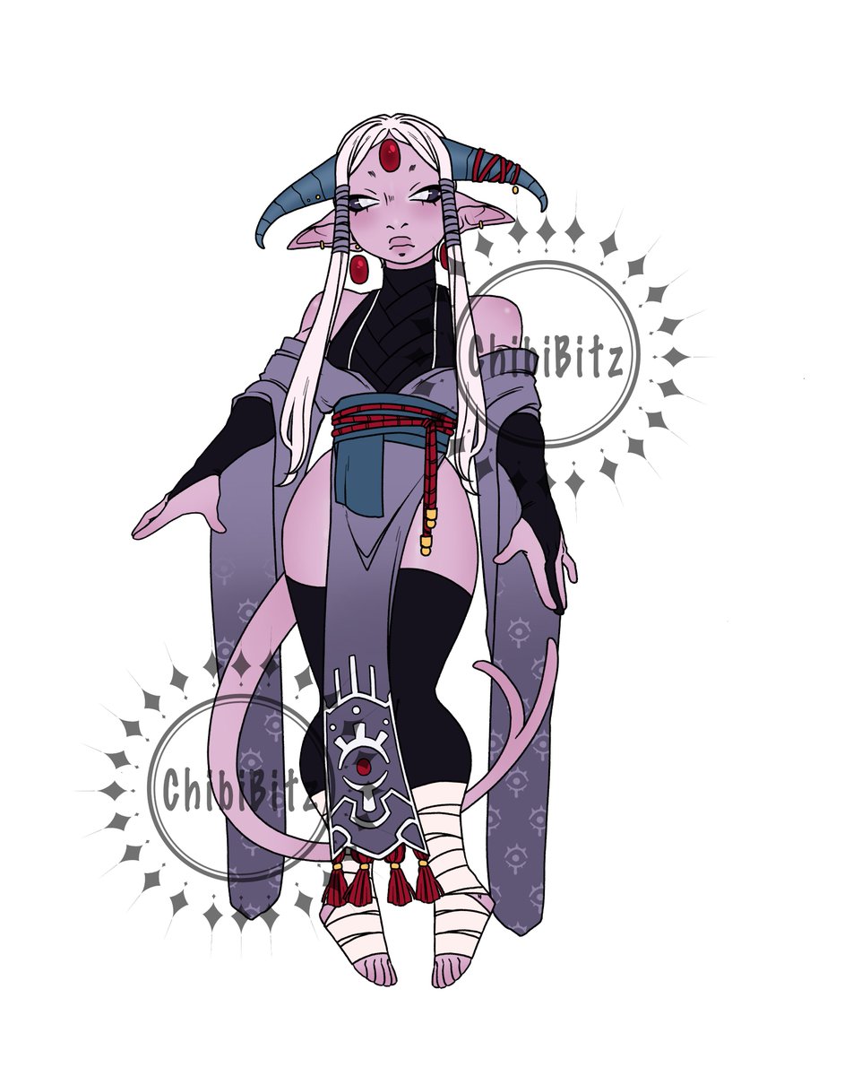 ChibiBitz's tweet photo. RTs💖   

I've been really into Pokémon recently so I'm gonna try my hand at eeveelition inspired tiefligns! starting with Espeon!

Espeon tiefling adopt $75
Please don’t DM, info below https://t.co/6uIh1SE4tn