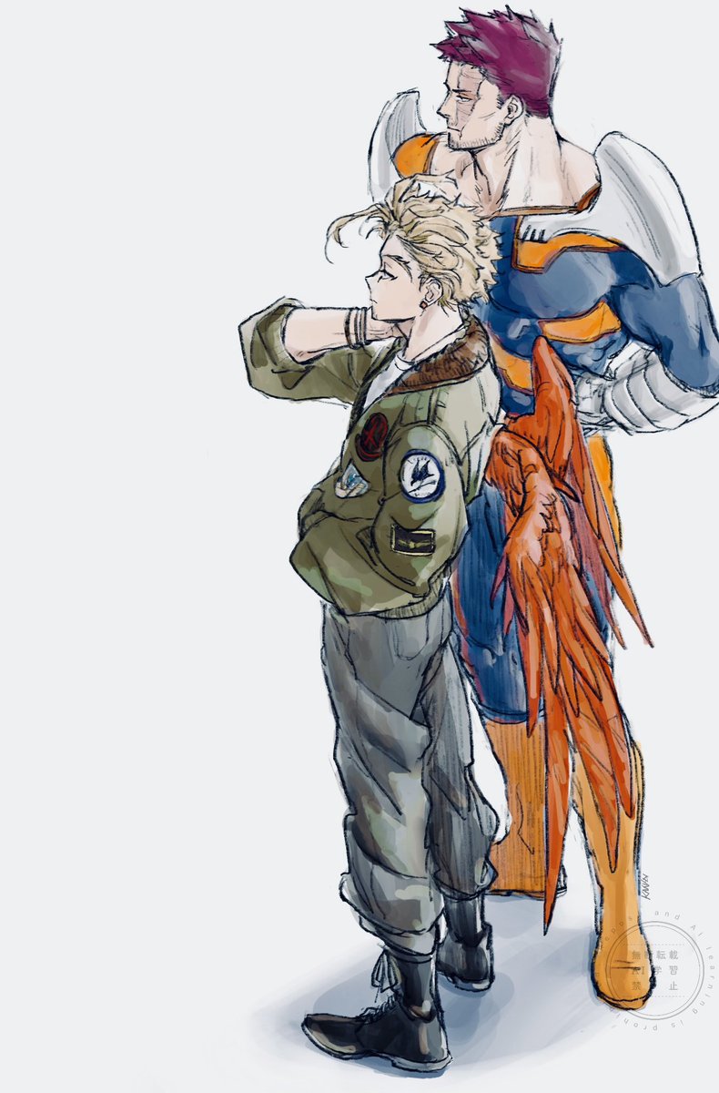 Hawks sketches and one with Endeavor ホークス+エンデヴァー 落書き