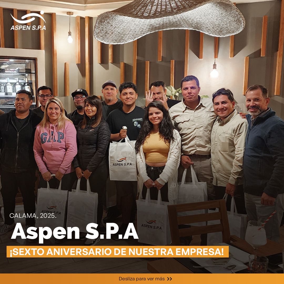 spa_aspen's tweet photo. Marcamos un nuevo hito para nuestra empresa: ¡Seis años de Aspen en el mercado! 

Apuntamos a un 2025 plagado de aprendizajes, contribución a la industria y experiencia que nos lleven a liderar el rubro minero. 

¡Para todas y todos que componen Aspen, felicitaciones! 

🟠 #Chile https://t.co/fzl9r1bLDL