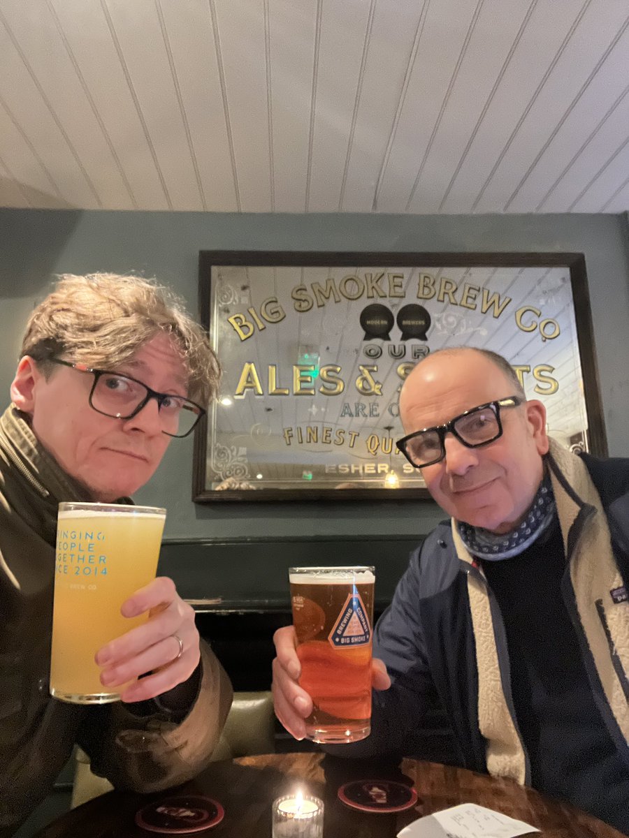 Preshowpint of “Cold Soark” Citra Pale Ale for me and a “Solaris” Pale Ale for TM Stu both by Big Smoke Brew Co in The Rising Sun, Epsom