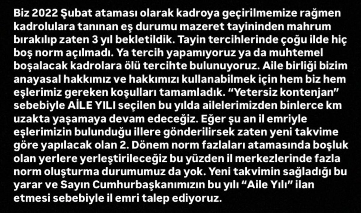 #AileYılınaİlEmriYakışır
<a href="/RTErdogan/">Recep Tayyip Erdoğan</a> 
<a href="/Yusuf__Tekin/">Yusuf Tekin</a> 
<a href="/_aliyalcin_/">Ali YALÇIN</a> 
<a href="/TalipGeylan06/">Talip Geylan</a> 
<a href="/kademozbay_/">Kadem Özbay</a> 
<a href="/cftcblnt/">Bülent ÇİFTCİ</a> 
<a href="/oguzozat/">Oğuz ÖZAT</a>