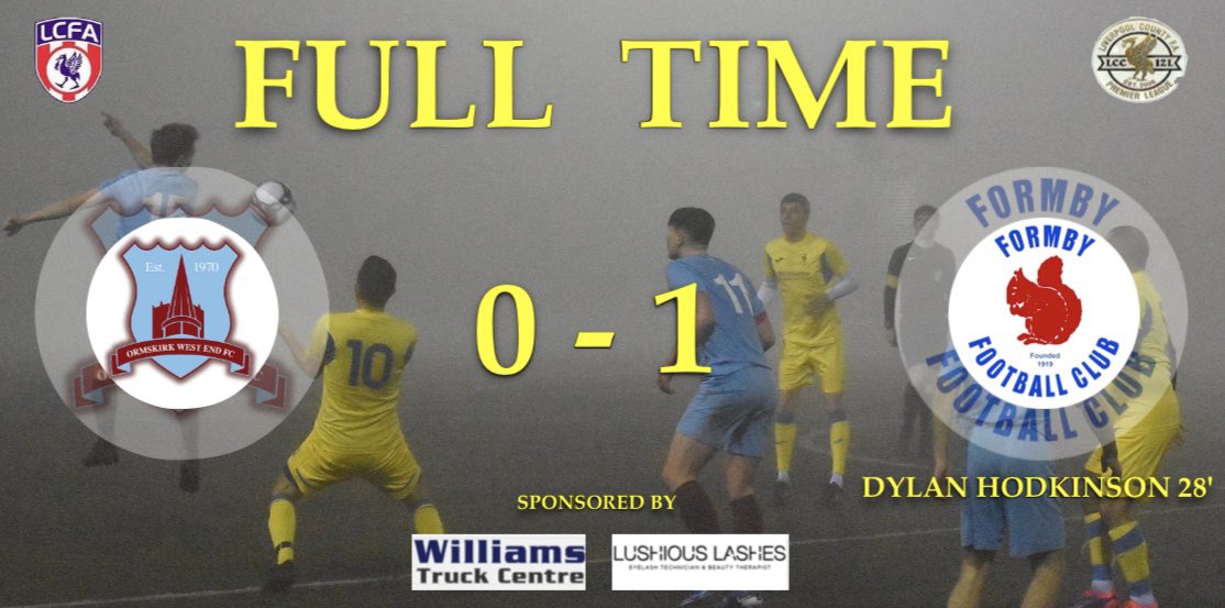 Ormskirk Westend Fc  0-1 Formby Fc,  not at it at all last night in what was a hard game in some heavy fog for both teams, managed to just get over the line with 0-1 win when <a href="/hoko/">ほこ</a>.98 28', credit ton Ormskirk never stopped all game 💛💙💛 
#upthesquirrels