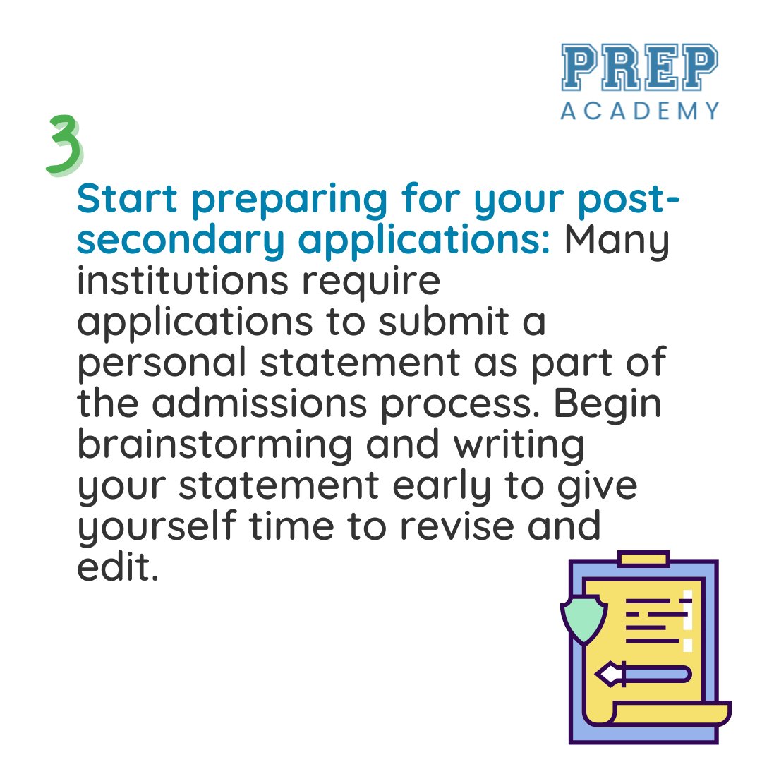 PREPAcademyNS's tweet image. 📚✨ It's #ResourceWednesday! 

Grade 11s take note- Planning for college and university starts now! 🎓🔥

Take a look at these 6 quick tips to help you prepare for your future. 

Explore the entire resource, along with more helpful resources on PREPs Online Resource Hub! 🌐 ✅