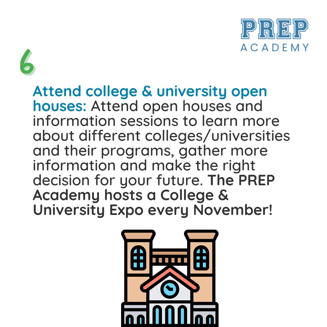 PREPAcademyNS's tweet image. 📚✨ It's #ResourceWednesday! 

Grade 11s take note- Planning for college and university starts now! 🎓🔥

Take a look at these 6 quick tips to help you prepare for your future. 

Explore the entire resource, along with more helpful resources on PREPs Online Resource Hub! 🌐 ✅
