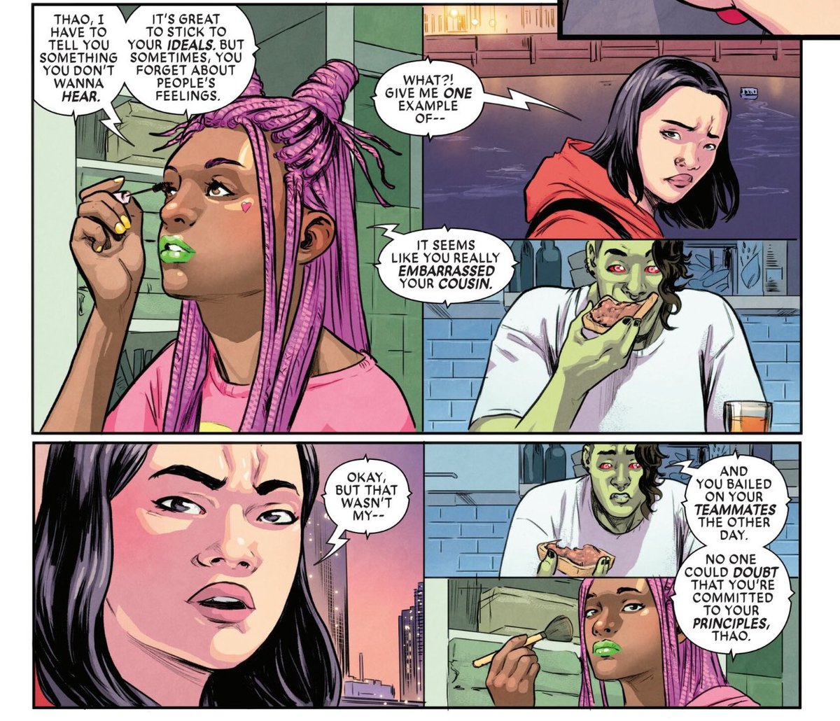 ChampagnePuthy's tweet photo. This biggest difference between UXM and EXM for me is how well-written and fleshed out the new teens feel in EXM. Ewing has me care about this trio because she has invested time in to their characterizations, internal thoughts and motivations. I really love this book #xspoilers. https://t.co/YzjTTgUneD