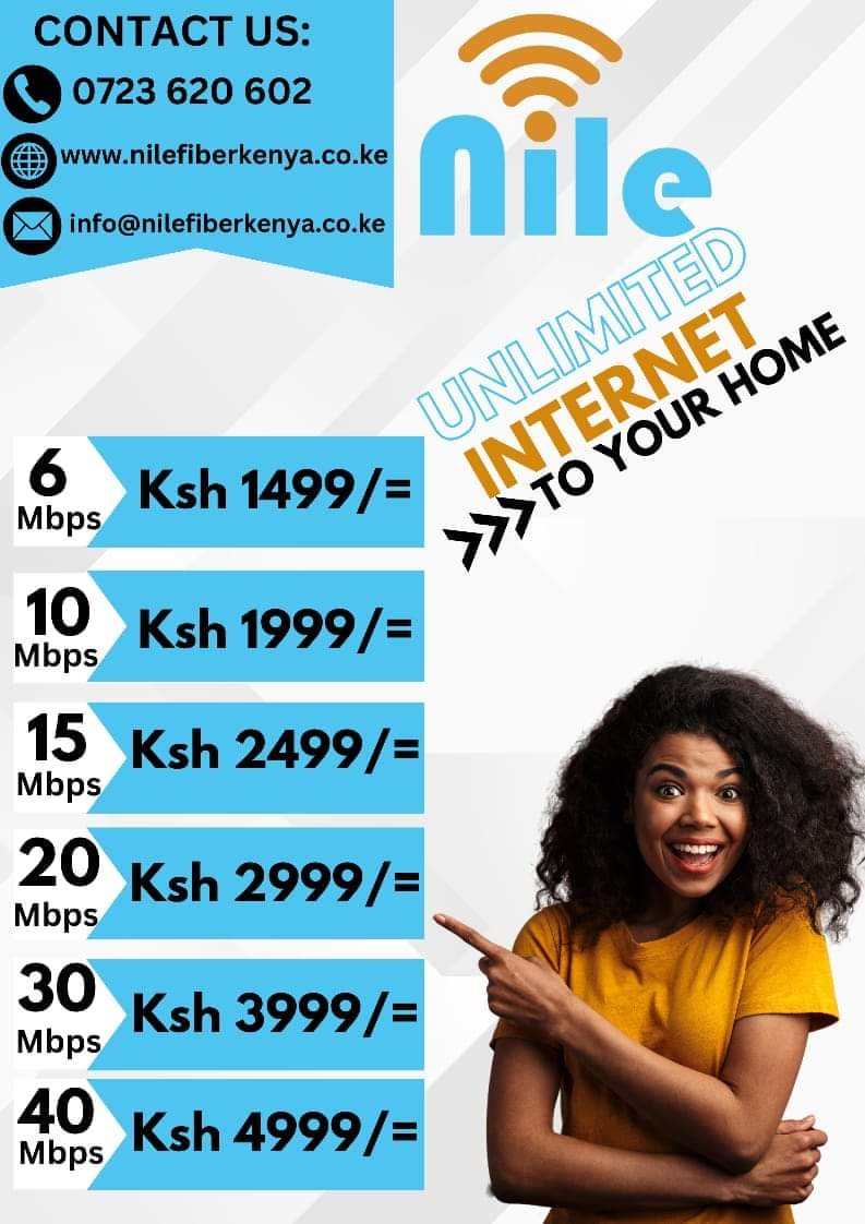 NileFiberNet's tweet photo. Flexible Packages Dedicated ip internet, Thika Road, eastern bypass and kangundo road environs 📞0723620602 https://t.co/3g70II68NS Noordin Haji DG NIS Muturi Leslie NHIF Somali SHIF SHA Kabogo The NIS Mutahi Kagwe #NileConnect #Nilenet https://t.co/VrhjttKRV3