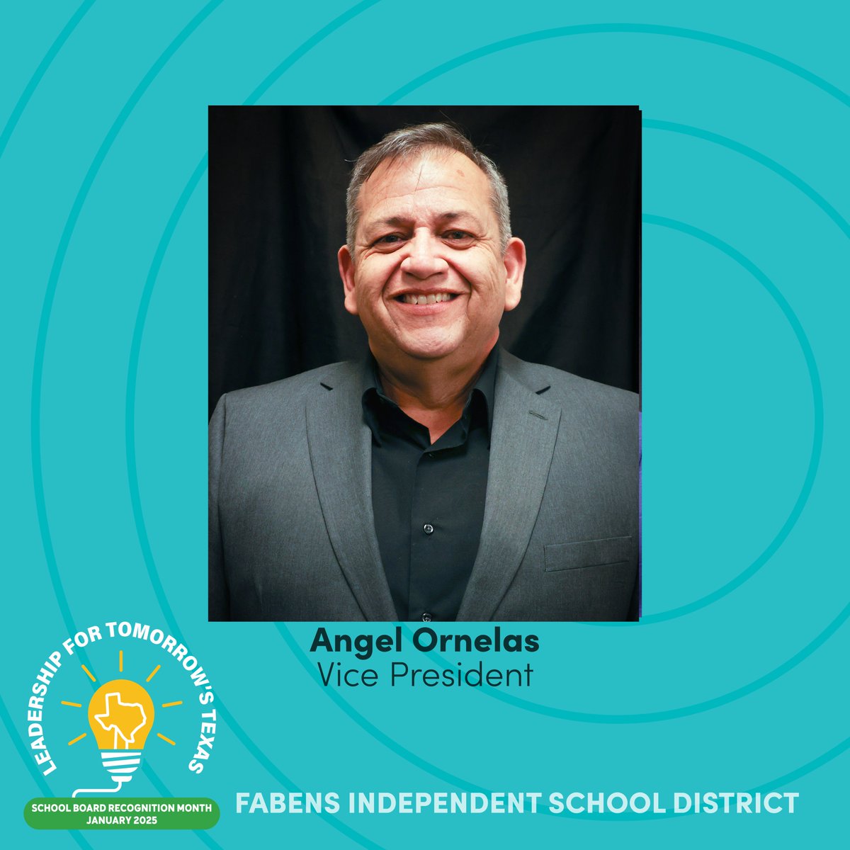 Shoutout to Angel Ornelas, Fabens ISD's vice president of the board of trustees.   Your dedication lights the way for our students and community.  In honor of Texas Board Recognition Month, we celebrate your leadership and commitment to Fabens.    

#SmallTownTough #FISDTeamOf8