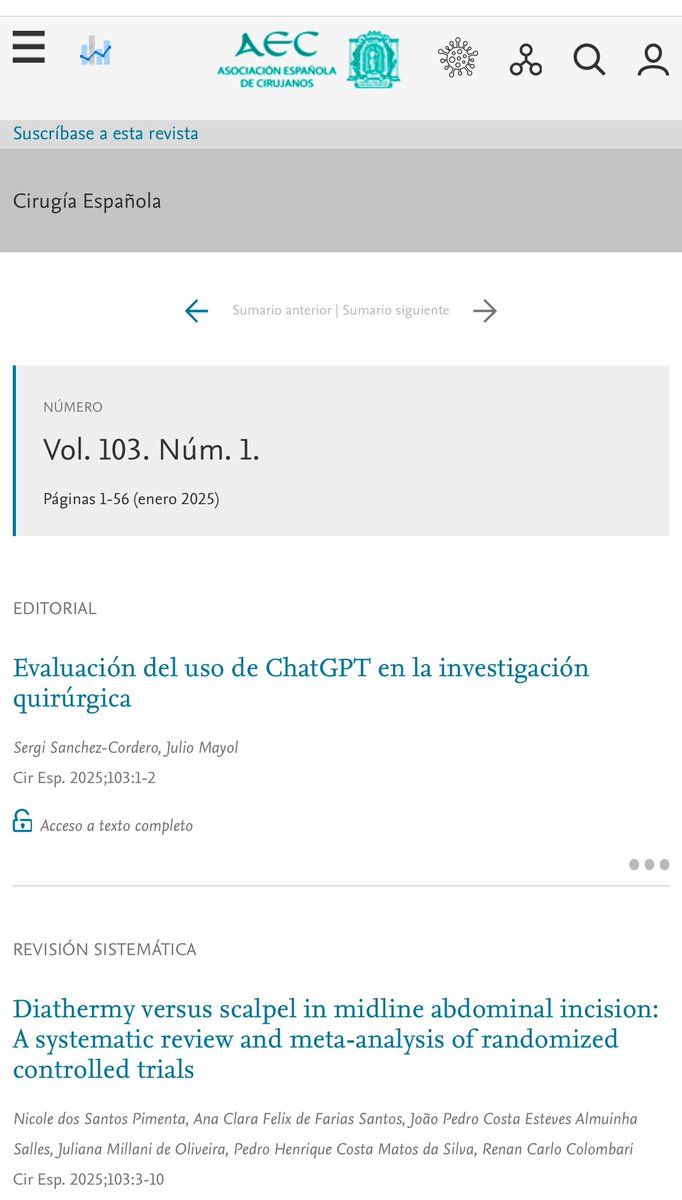 🚨No te pierdas el número de #Enero #CirEsp🚨

Sumario completo aquí 👇🏼👇🏼🆕

🔗 elsevier.es/es-revista-cir…